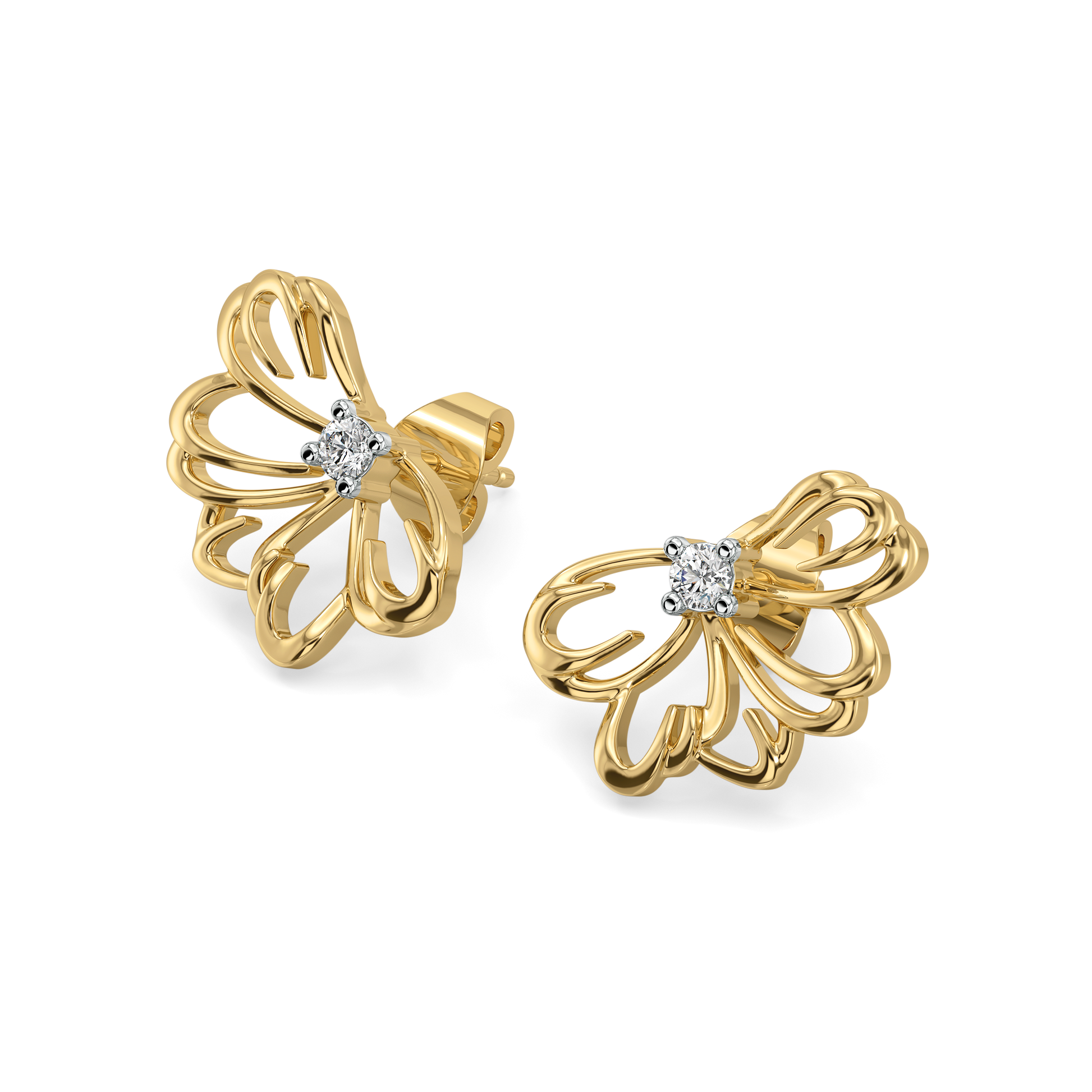 Petal Radiance - Lab Diamond Stud Earrings