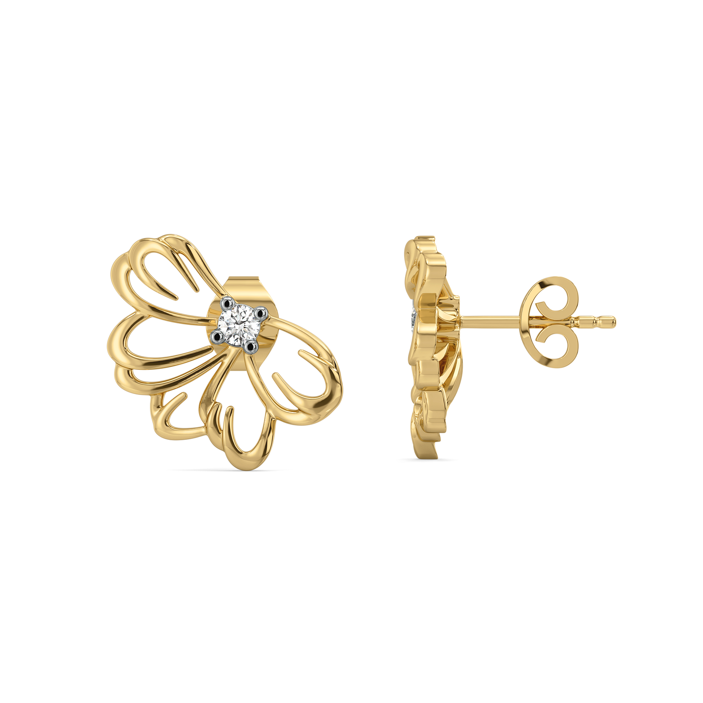 Petal Radiance - Lab Diamond Stud Earrings