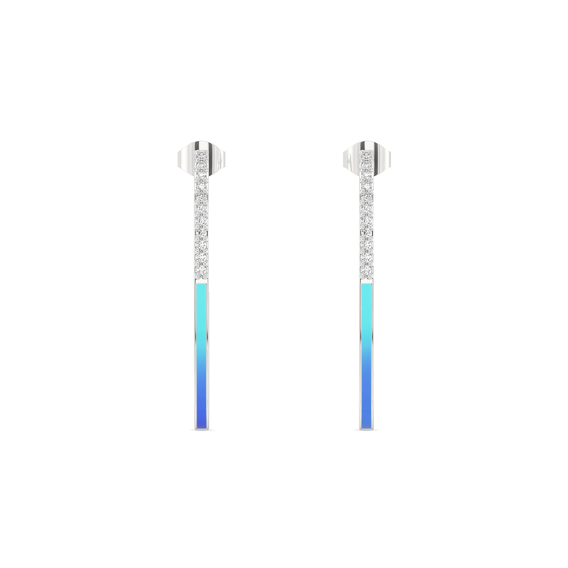 Enamel Horizon - Lab Diamond Hoop Earrings