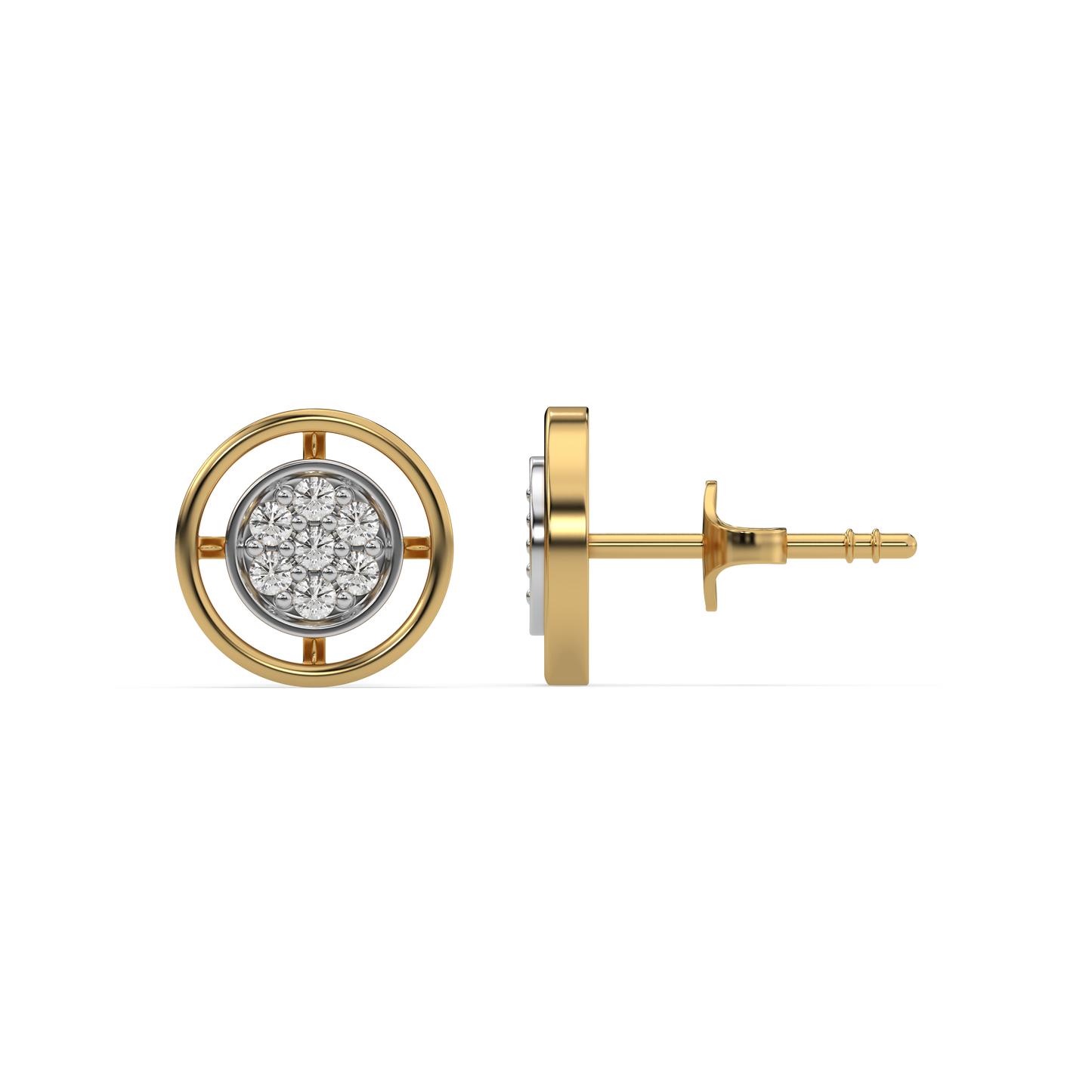Circle of Dazzle - Lab Diamond Stud Earrings