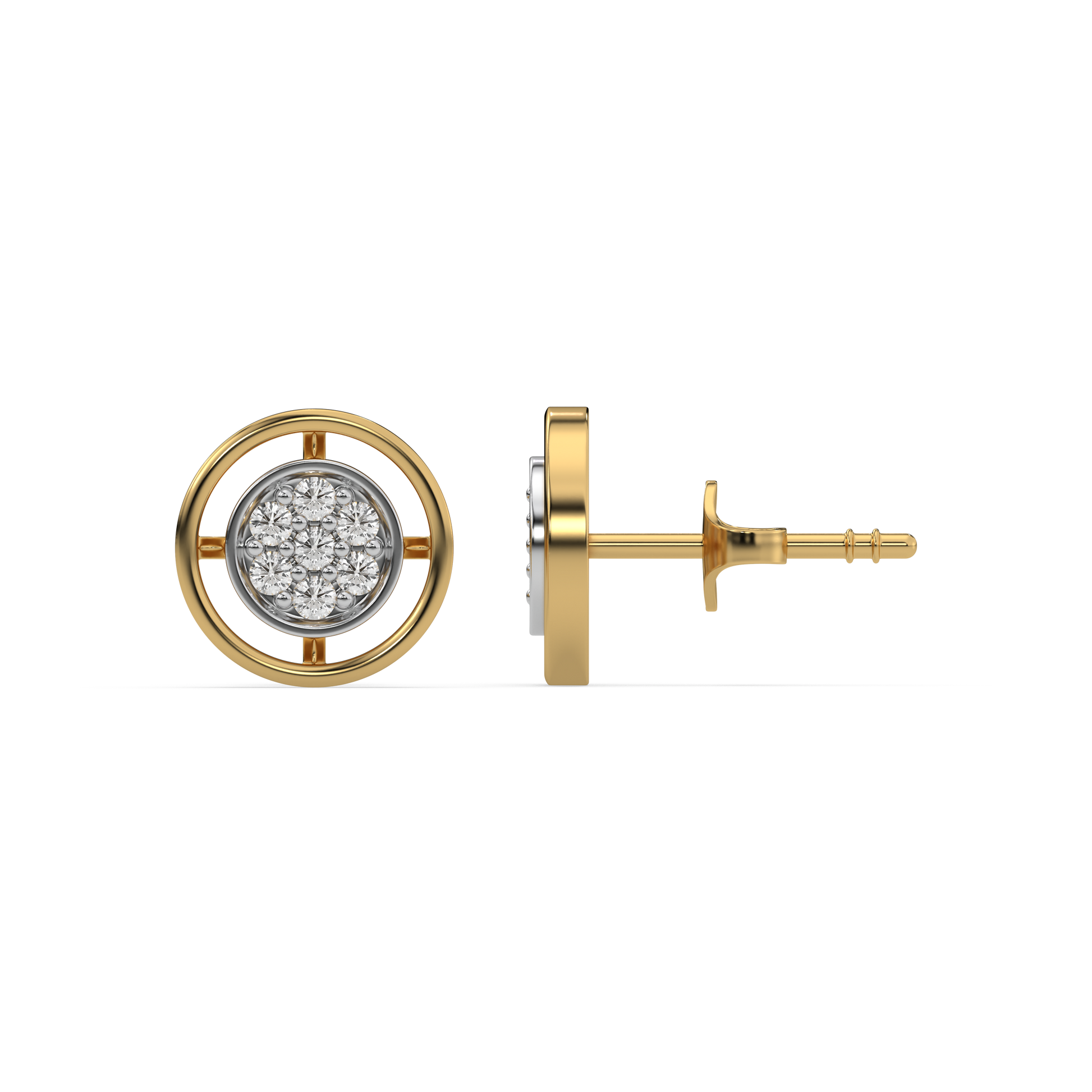 Circle of Dazzle - Lab Diamond Stud Earrings