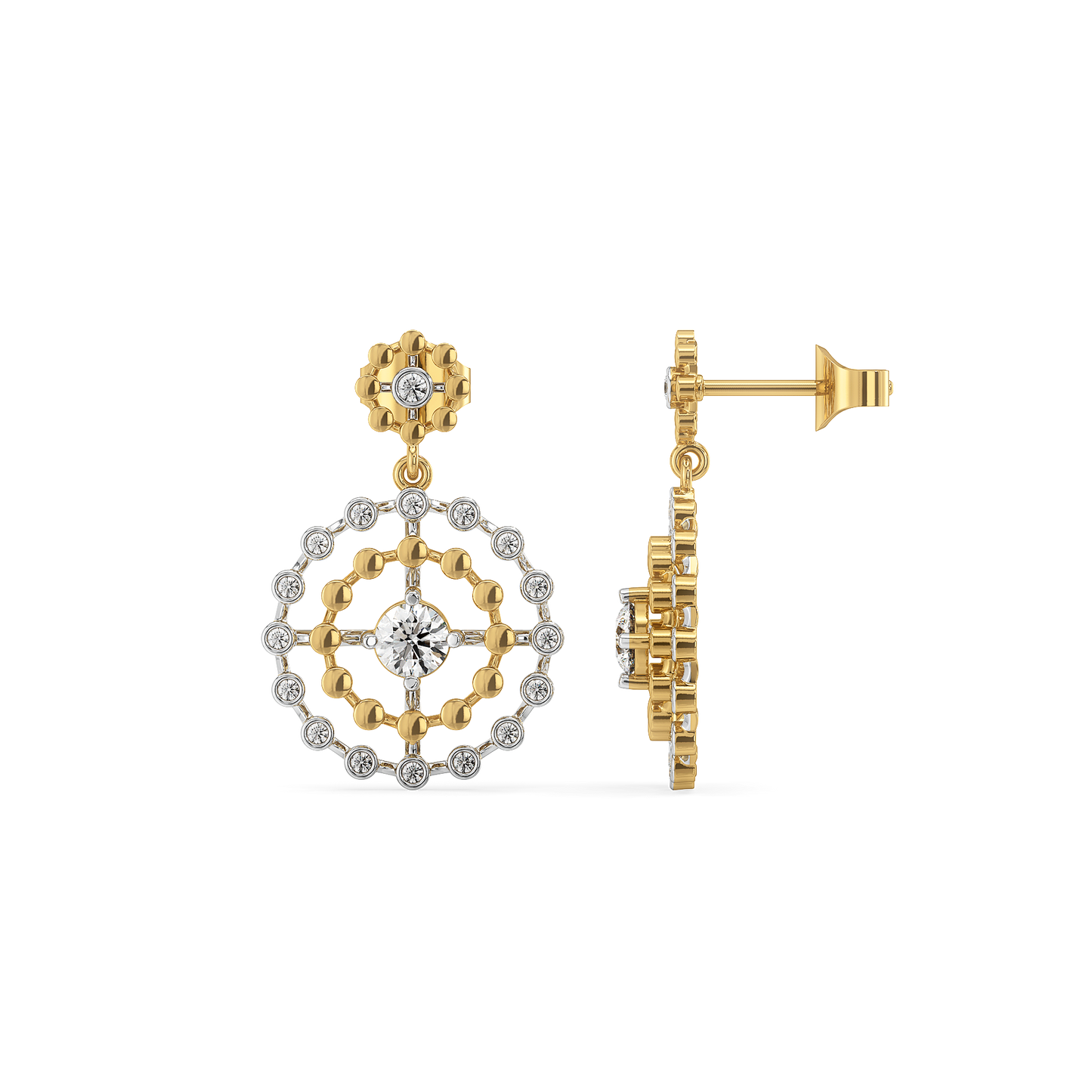 Rain-Dance - Lab Diamond Solitaire Earrings