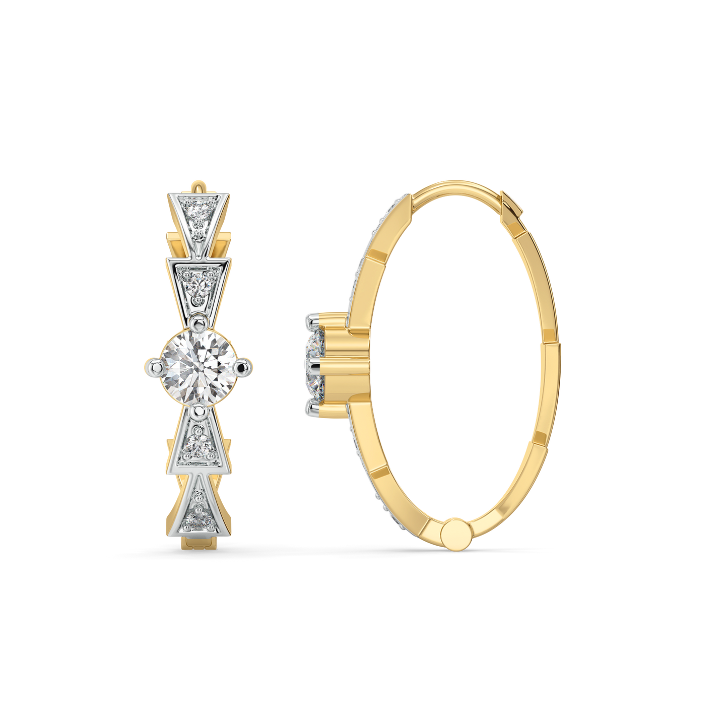 Majestic Arc - Lab Diamond Solitaire Hoop Earrings
