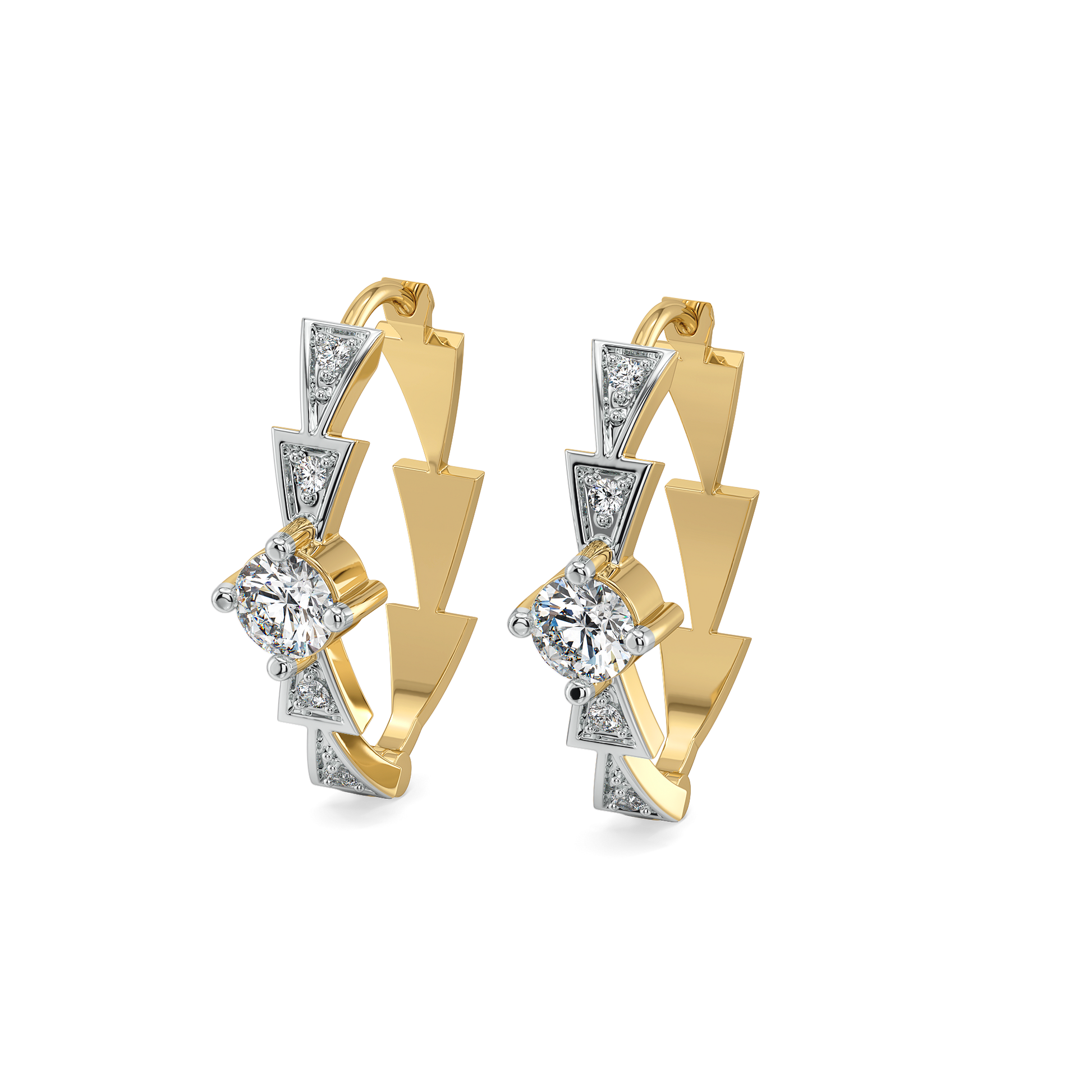 Majestic Arc - Lab Diamond Solitaire Hoop Earrings
