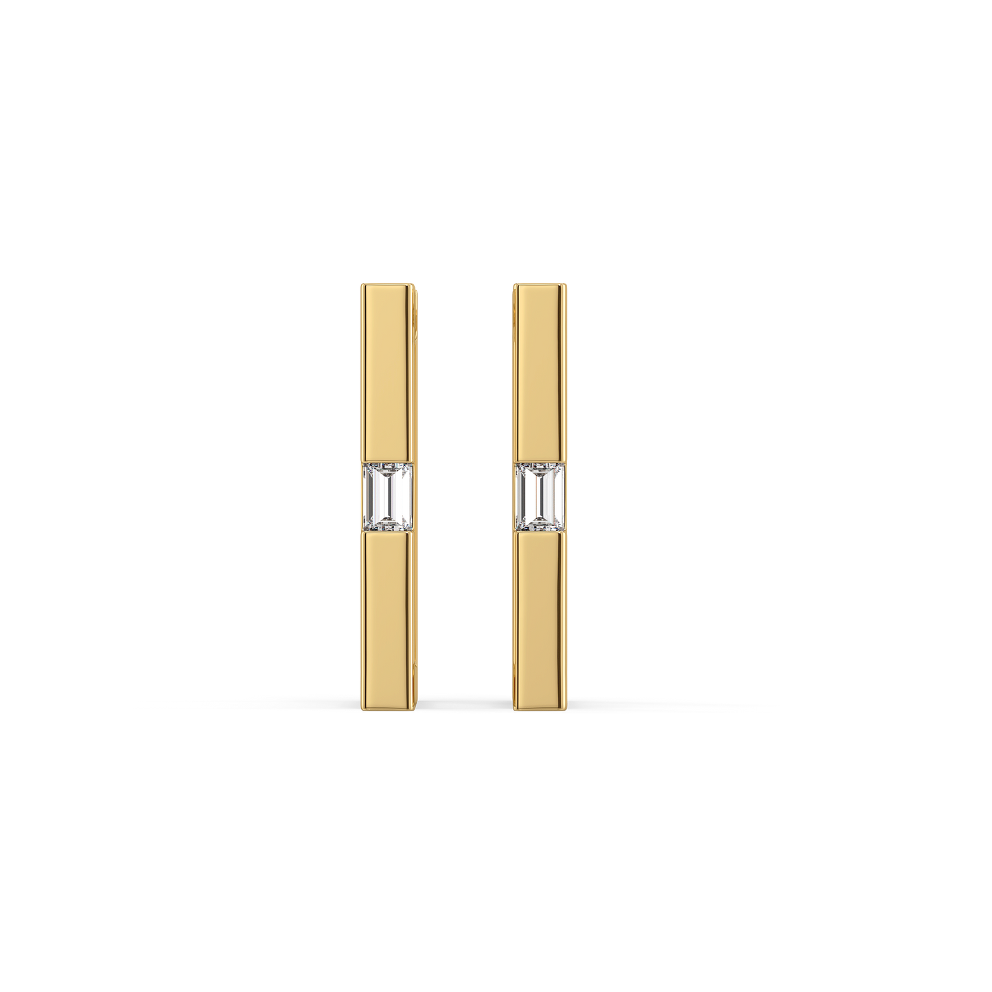 Modern Baguette Hoop - Lab Diamond Earrings