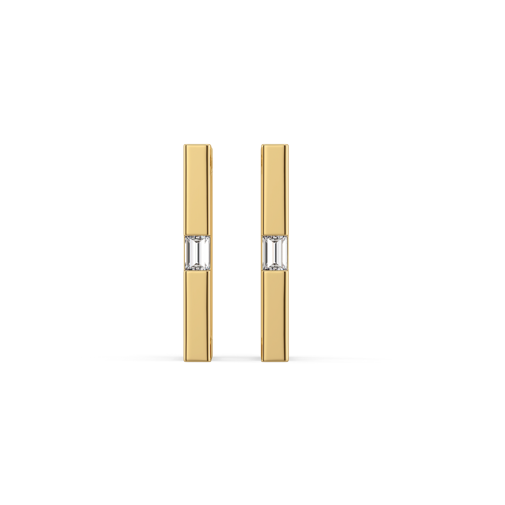 Modern Baguette Hoop - Lab Diamond Earrings