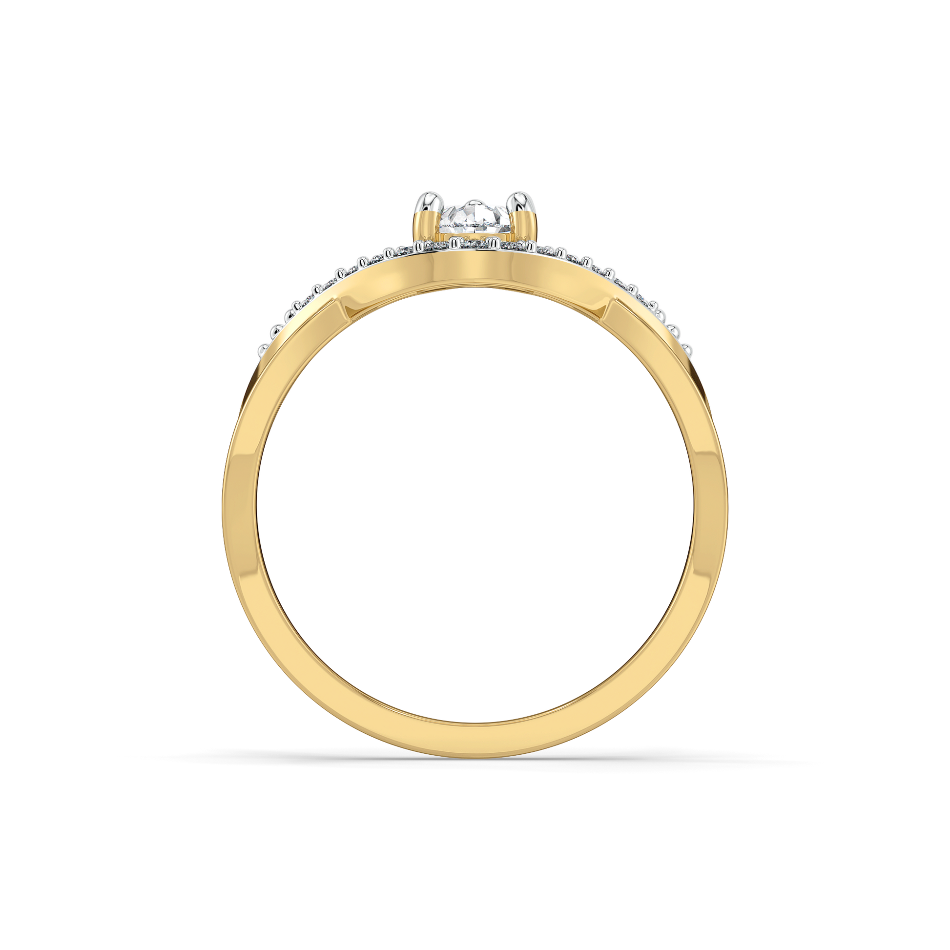 Threaded in Pear - Pure Gold Lab Diamond Solitaire Ring