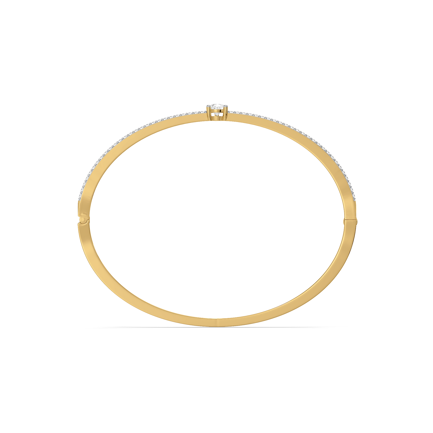 Soft Pearline - Pure Gold Lab Diamond Solitaire Bangle