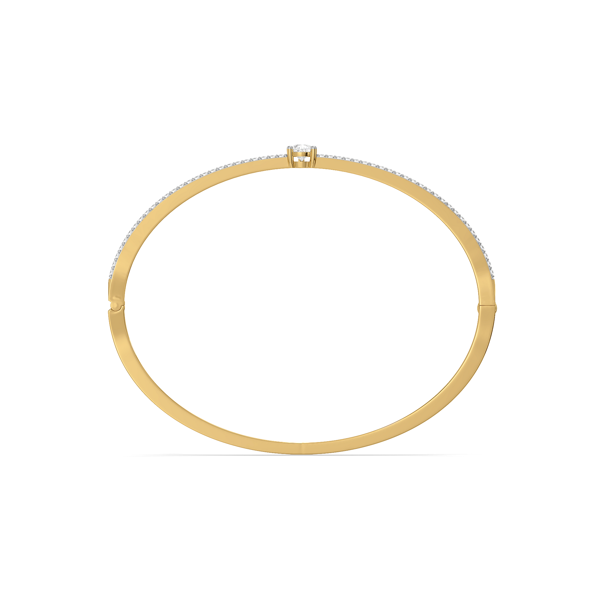 Soft Pearline - Pure Gold Lab Diamond Solitaire Bangle