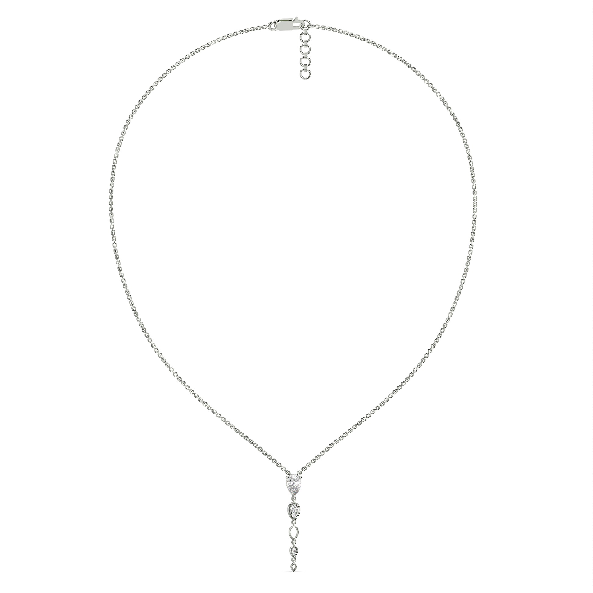 Sway in Pear - Pure Gold Lab Diamond Solitaire Necklace