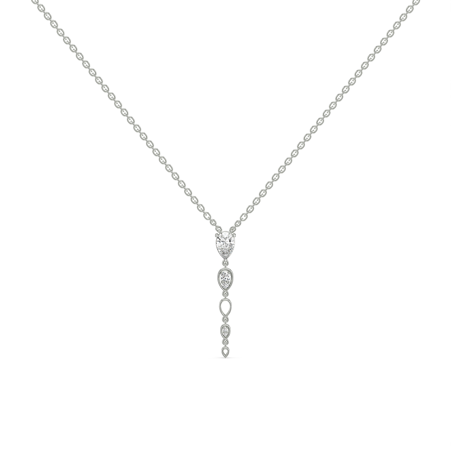 Sway in Pear - Pure Gold Lab Diamond Solitaire Necklace