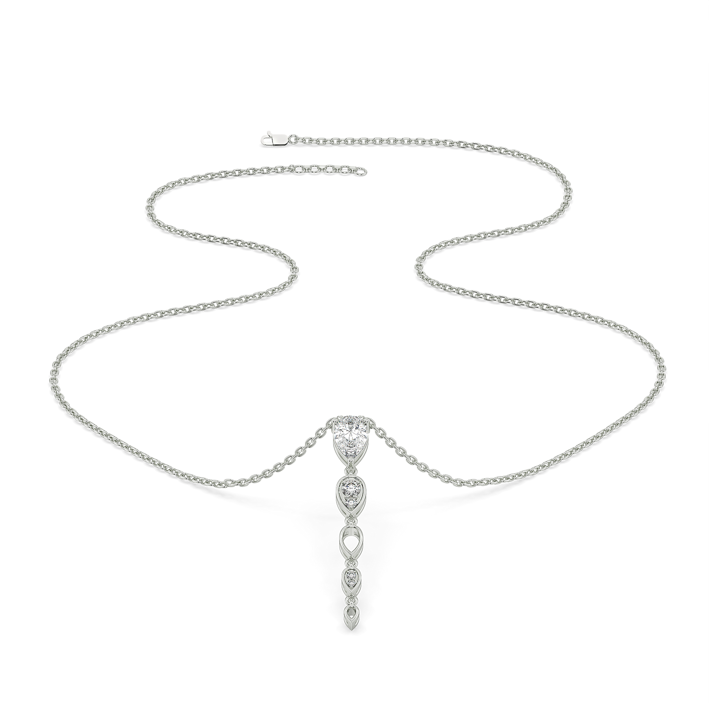 Sway in Pear - Pure Gold Lab Diamond Solitaire Necklace