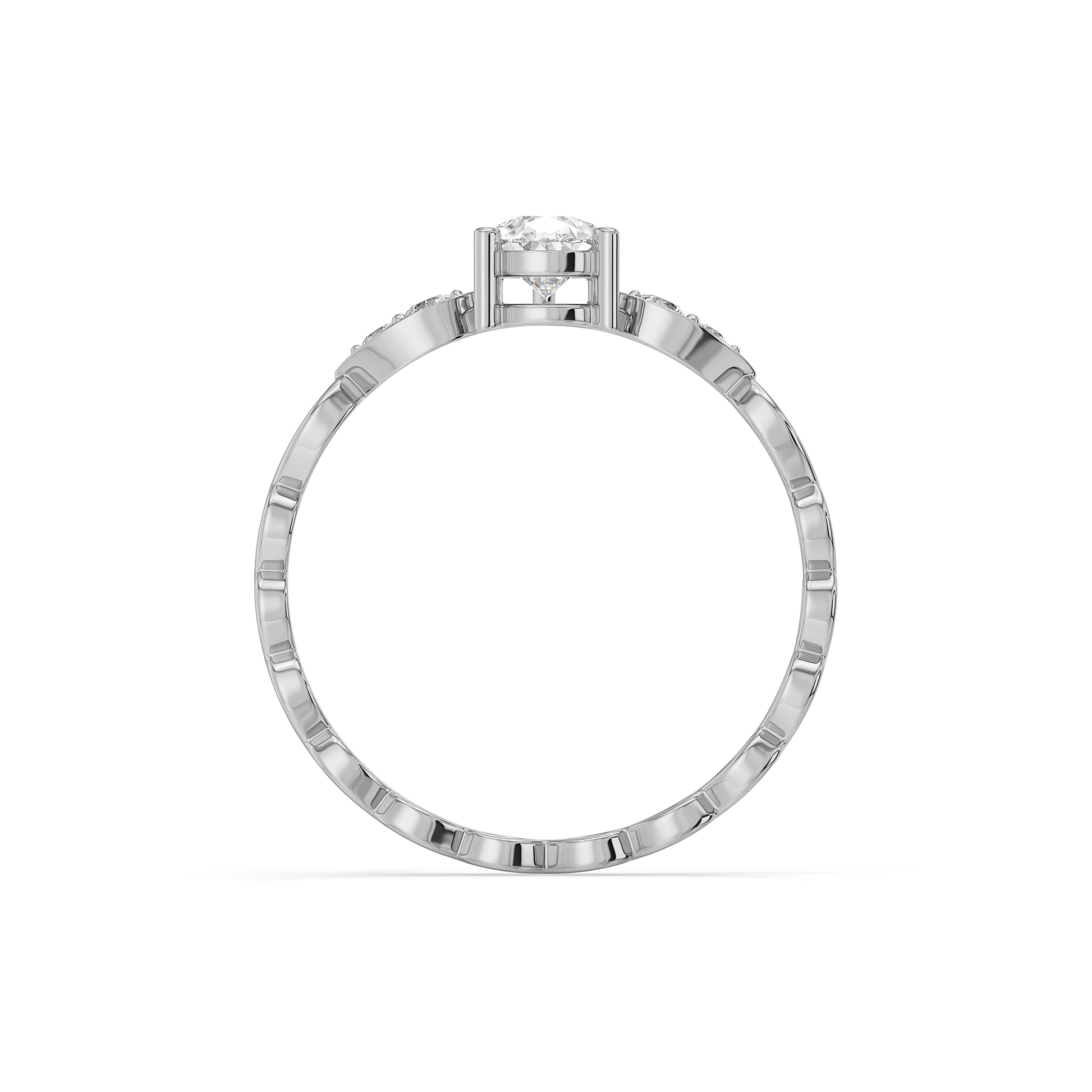 Sway in Pear - Pure Gold Lab Diamond Solitaire Ring