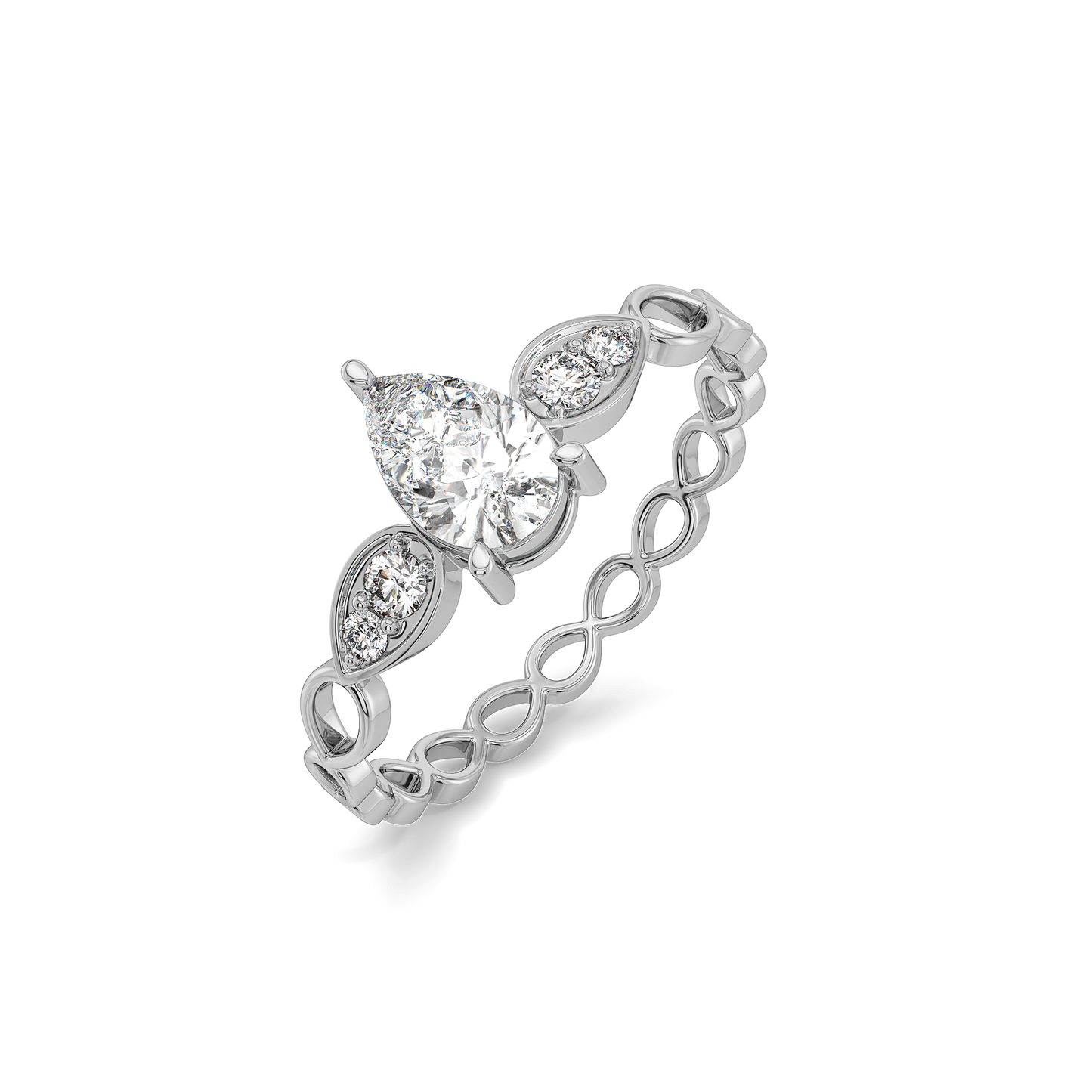 Sway in Pear - Pure Gold Lab Diamond Solitaire Ring