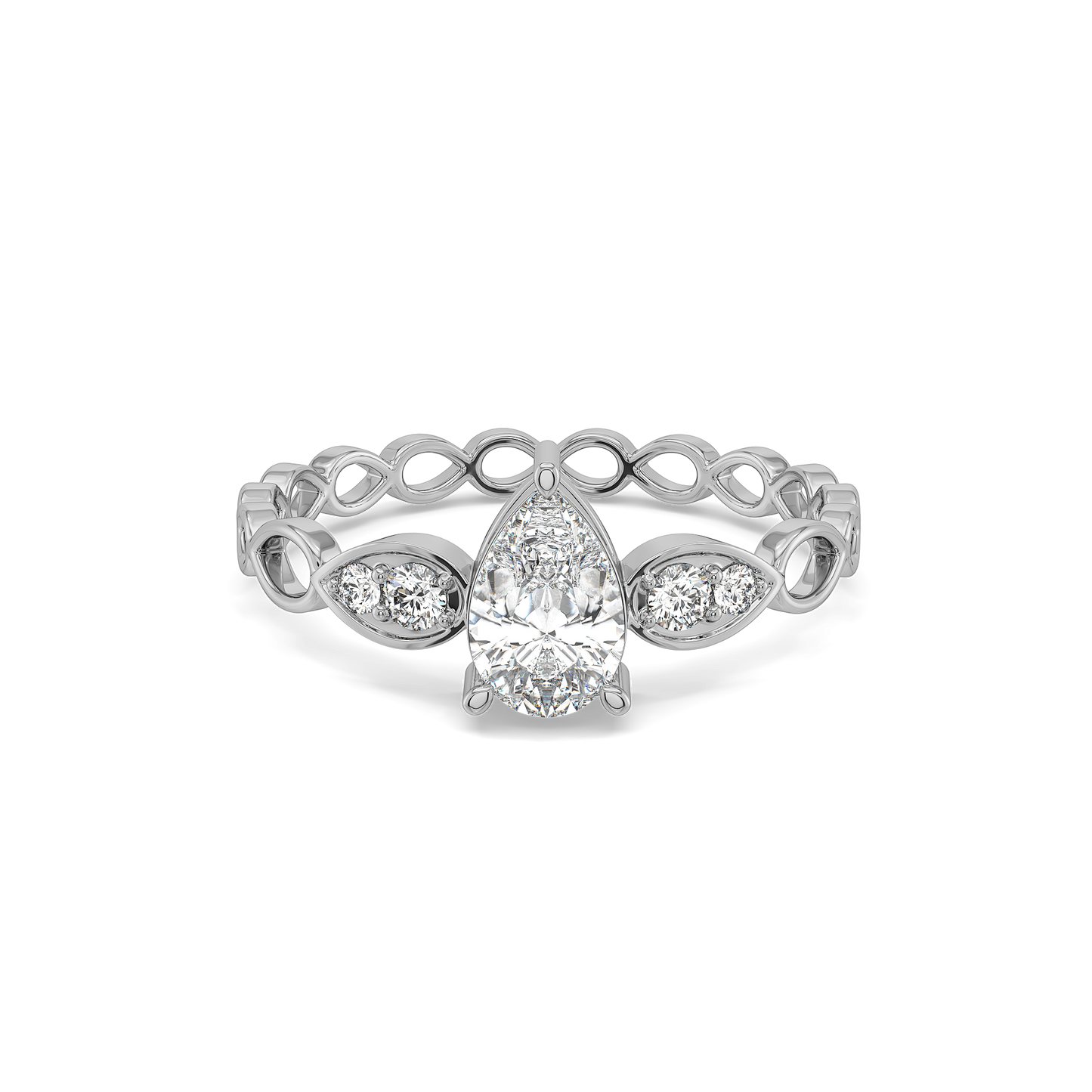 Sway in Pear - Pure Gold Lab Diamond Solitaire Ring