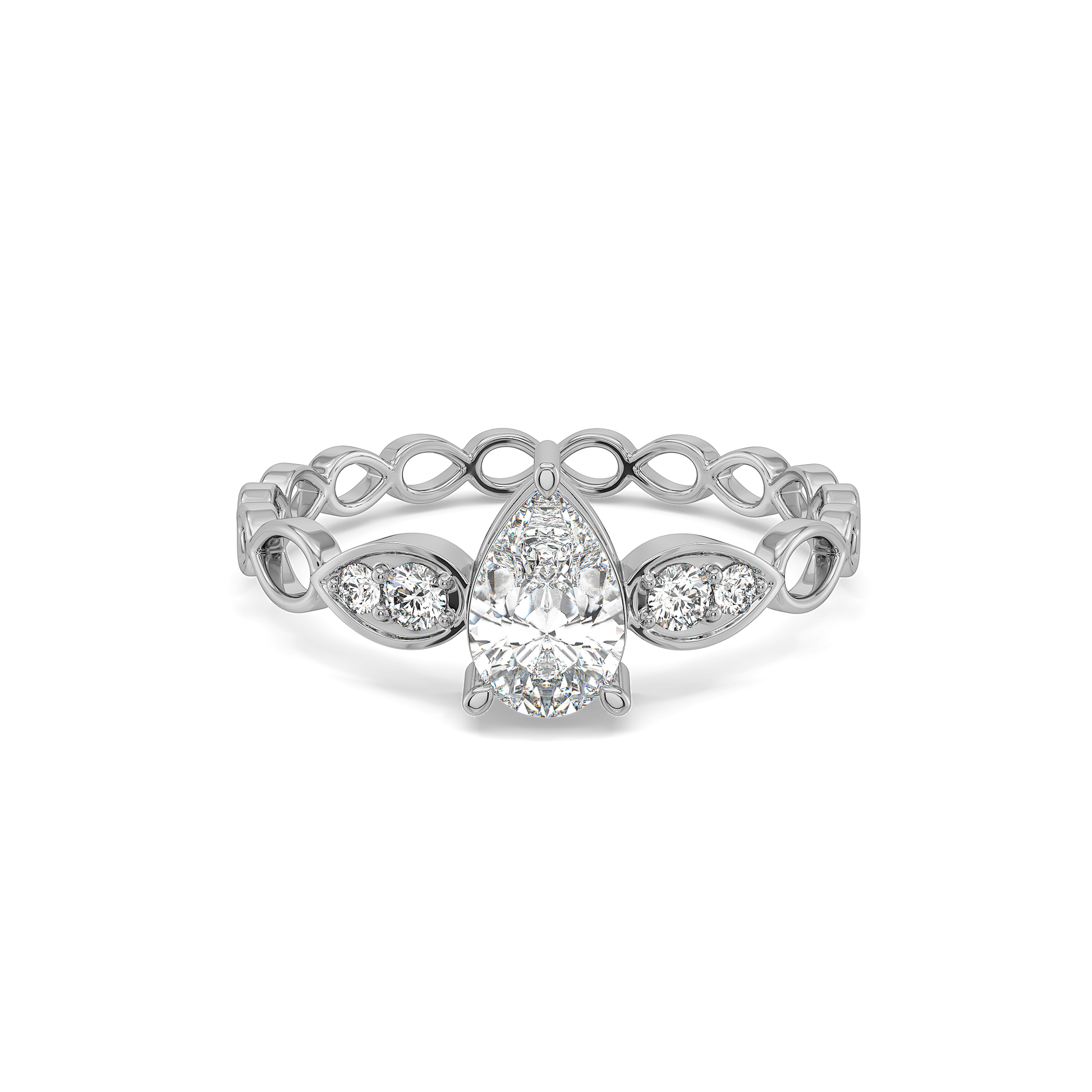 Sway in Pear - Pure Gold Lab Diamond Solitaire Ring
