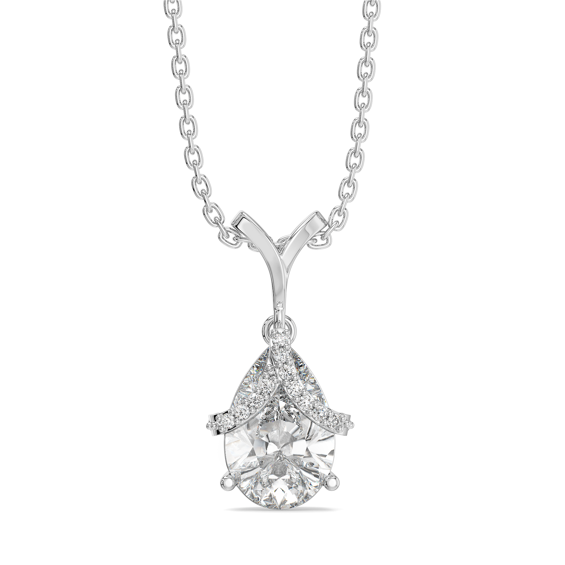 Overlaced in Pear - Pure Gold Lab Diamond Solitaire Pendant