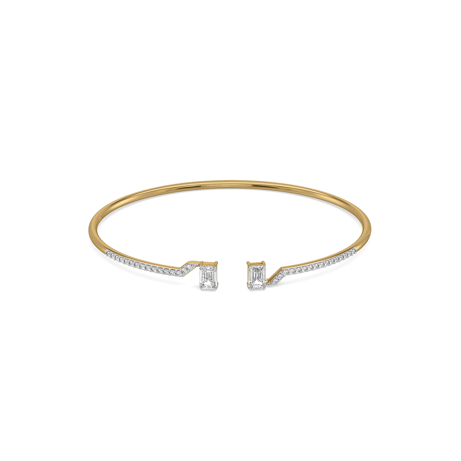 Forever Emerald - Pure Gold Lab Diamond Solitaire Bangle