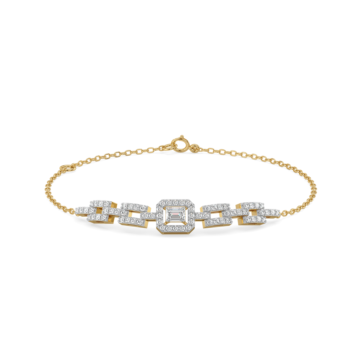 Lady in Emerald - Pure Gold Lab Diamond Solitaire Bracelet