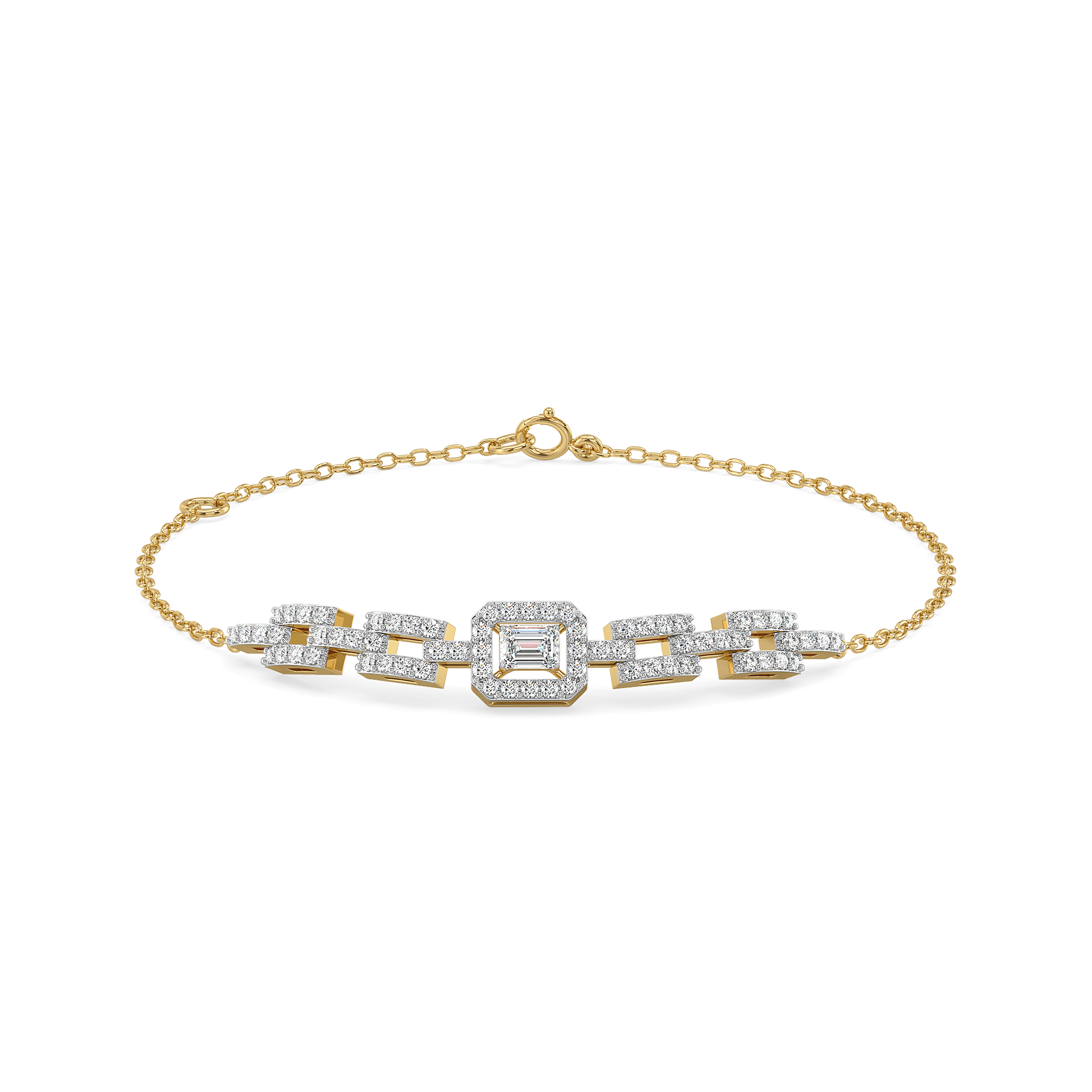Lady in Emerald - Pure Gold Lab Diamond Solitaire Bracelet