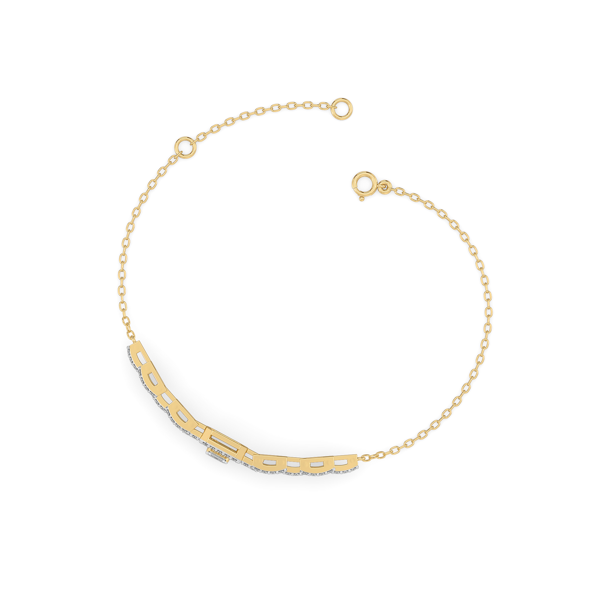 Lady in Emerald - Pure Gold Lab Diamond Solitaire Bracelet