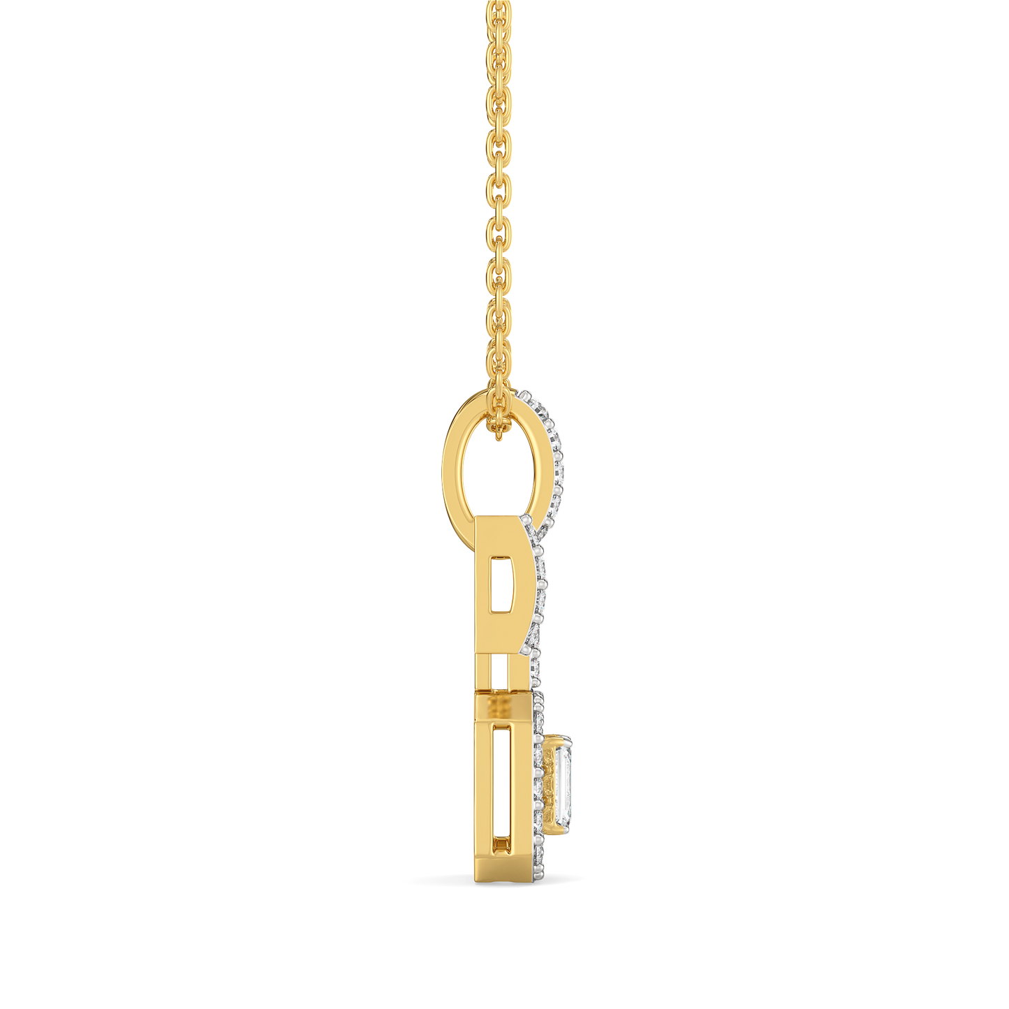 Lady in Emerald - Pure Gold Lab Diamond Solitaire Pendant