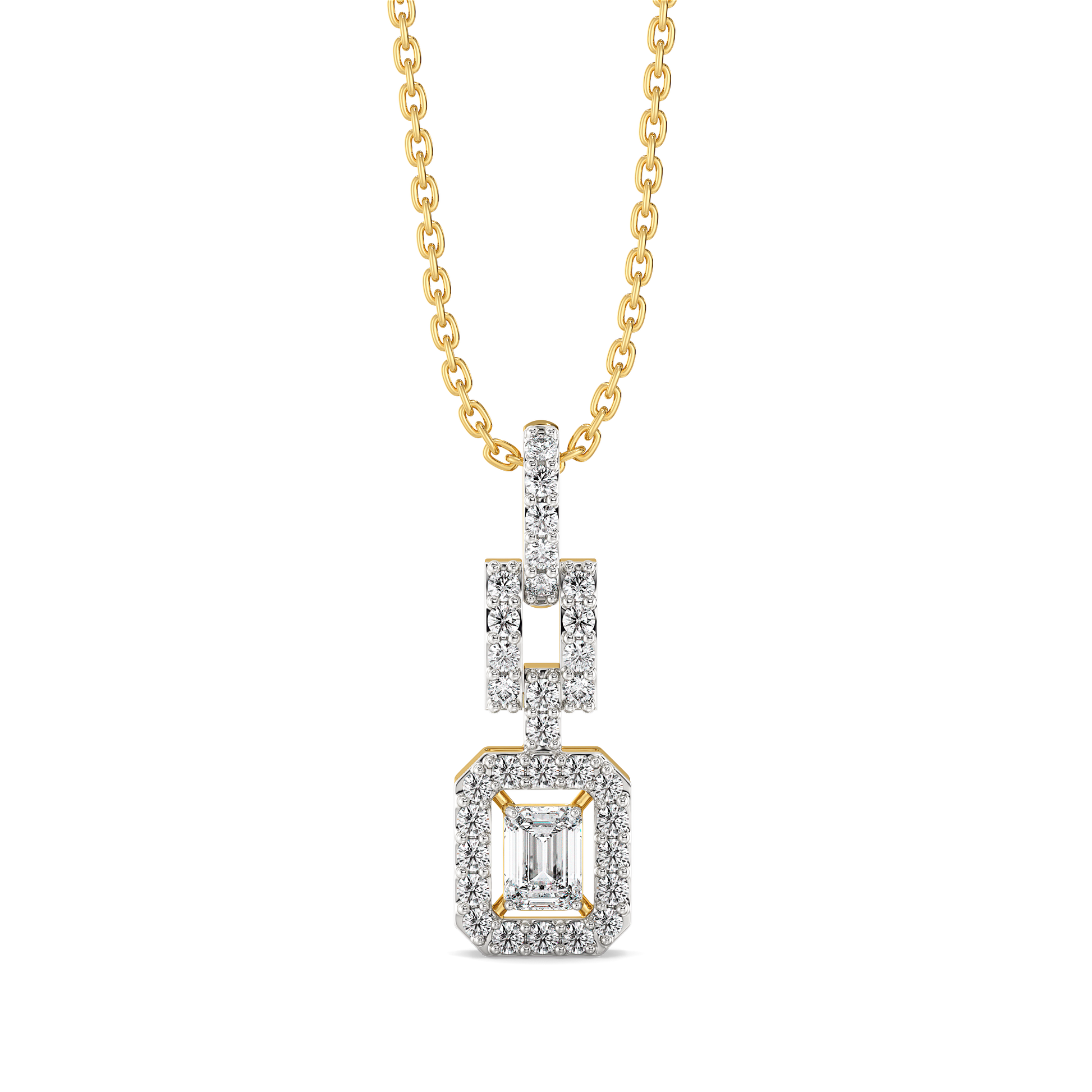 Lady in Emerald - Pure Gold Lab Diamond Solitaire Pendant