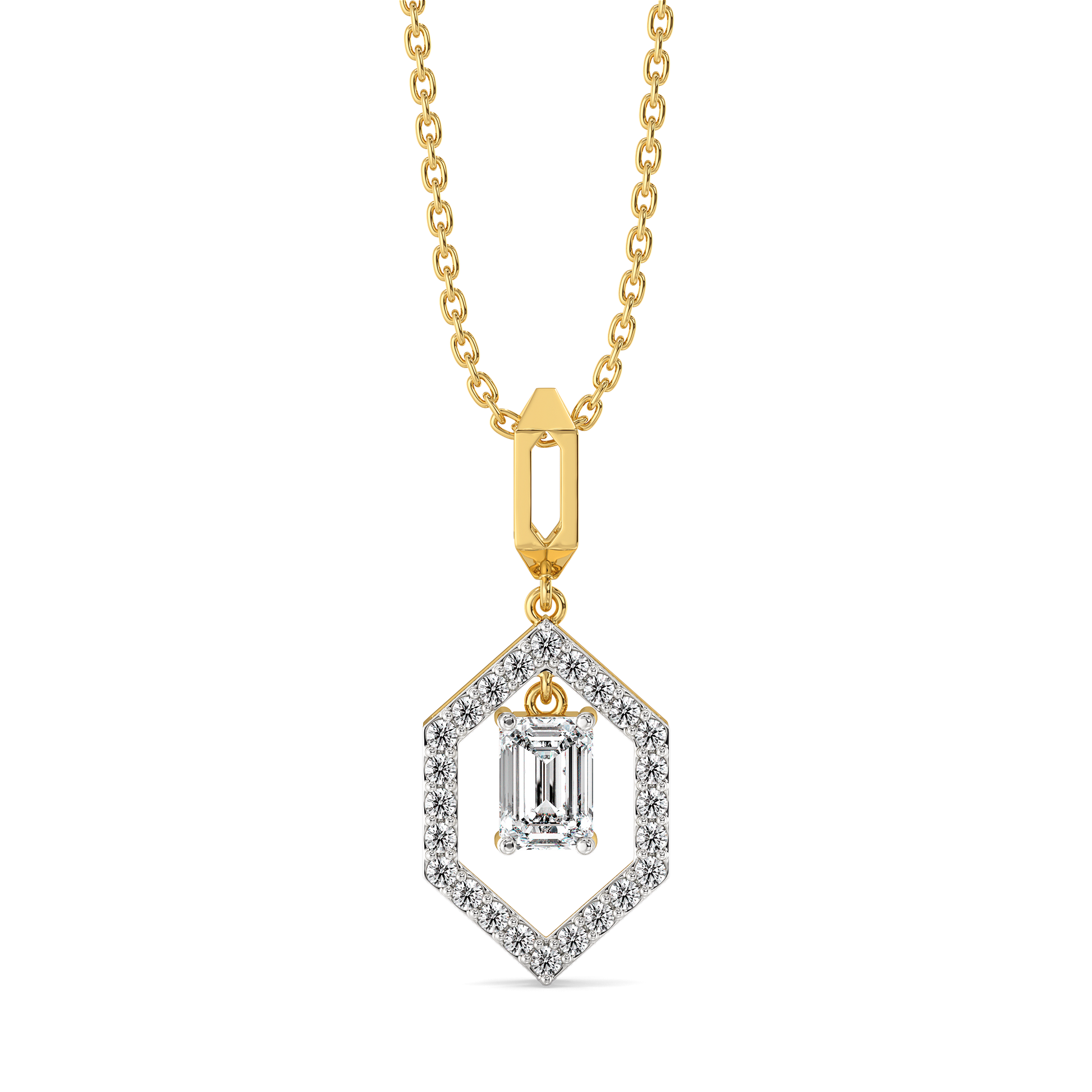 Rhythm of Emerald - Pure Gold Lab Diamond Solitaire Pendant