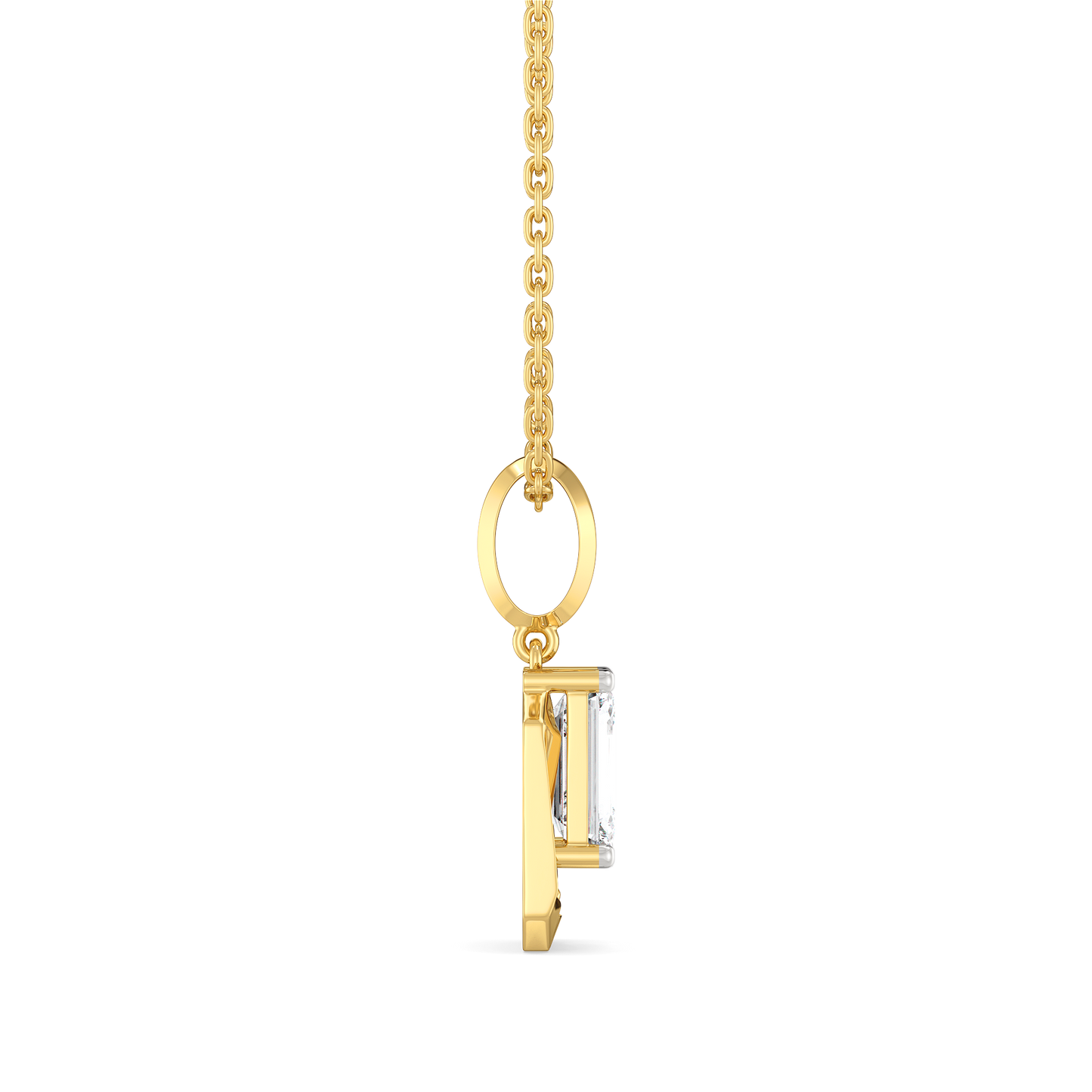 Striking Emerald - Pure Gold Lab Diamond Solitaire Pendant