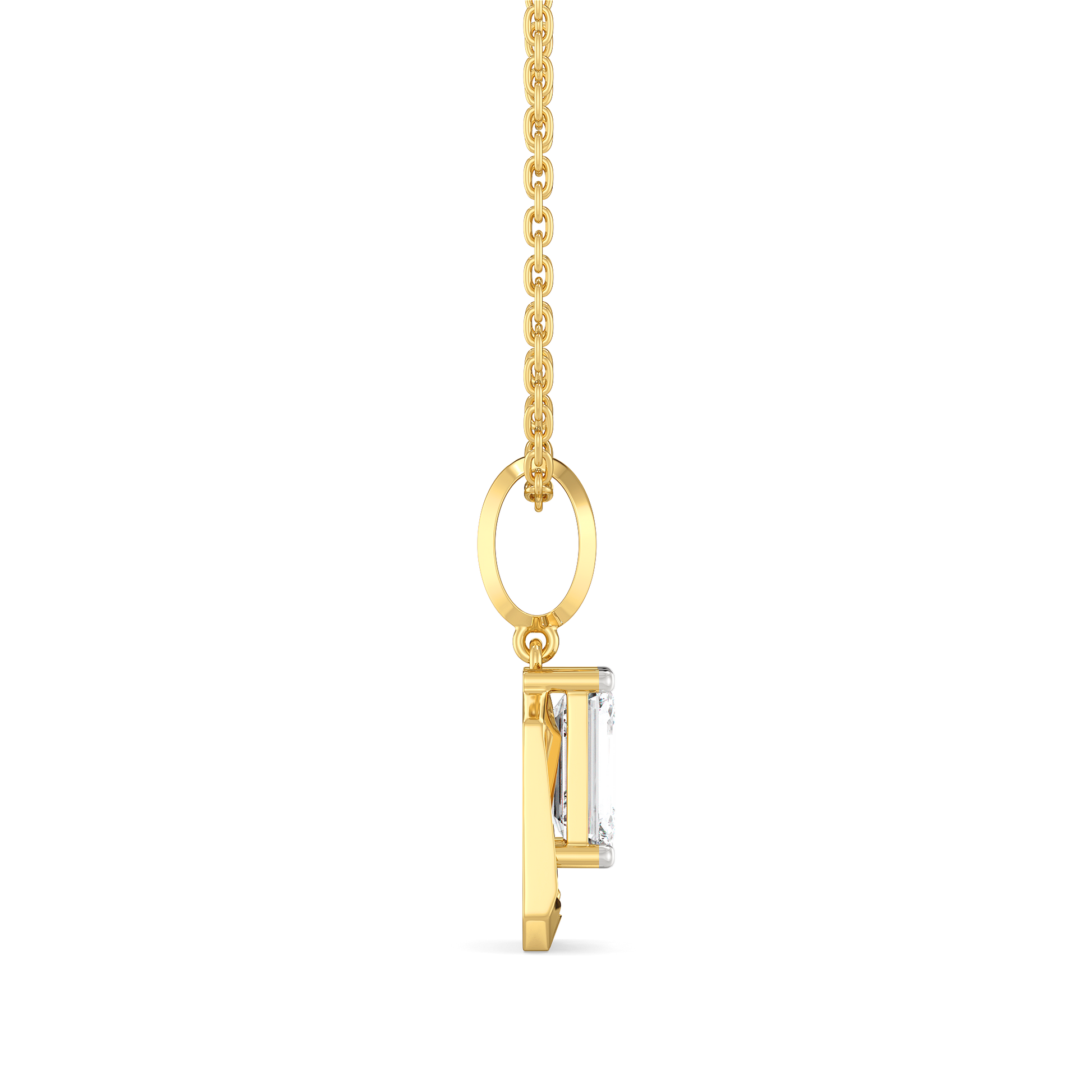 Striking Emerald - Pure Gold Lab Diamond Solitaire Pendant