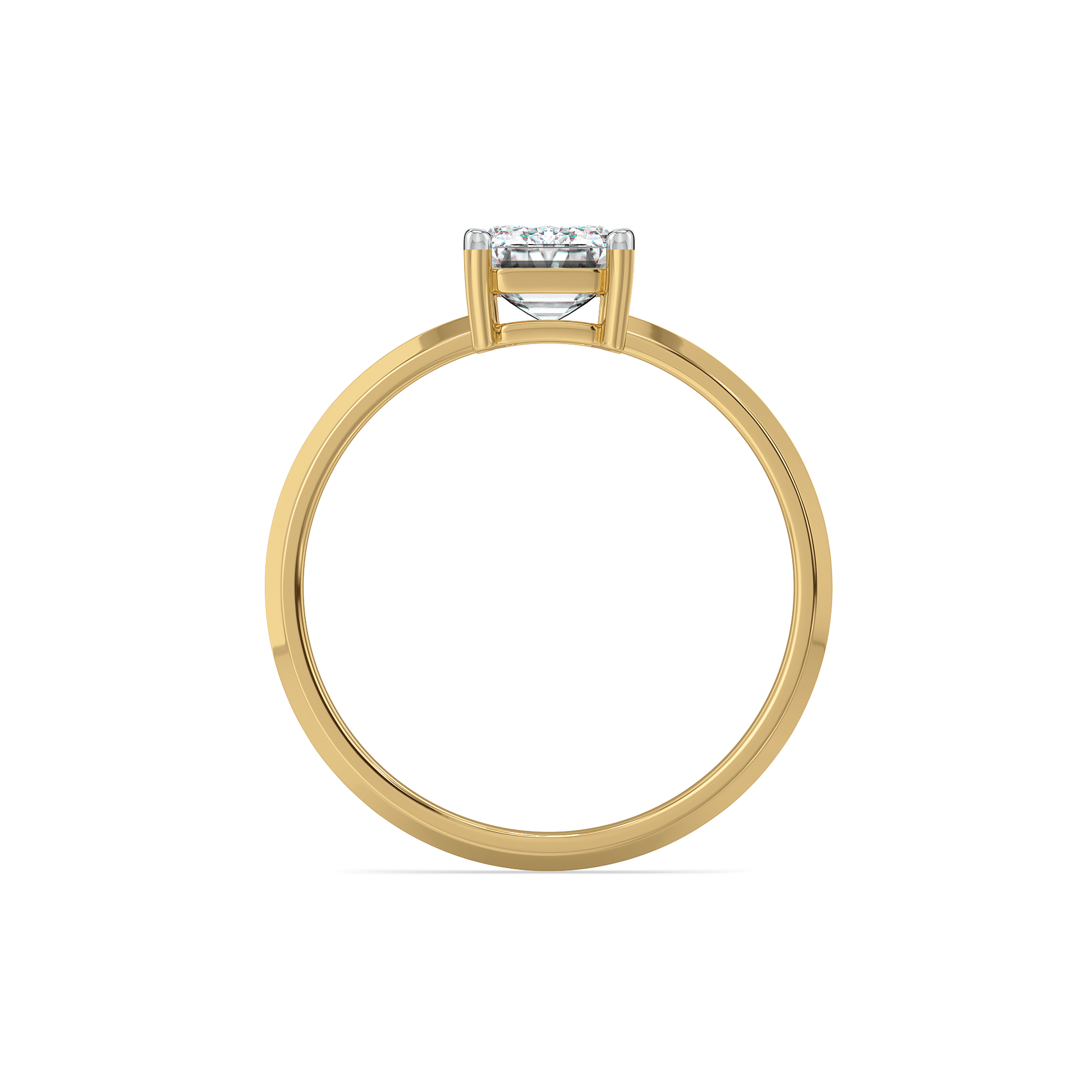 Striking Emerald - Pure Gold Lab Diamond Solitaire Ring