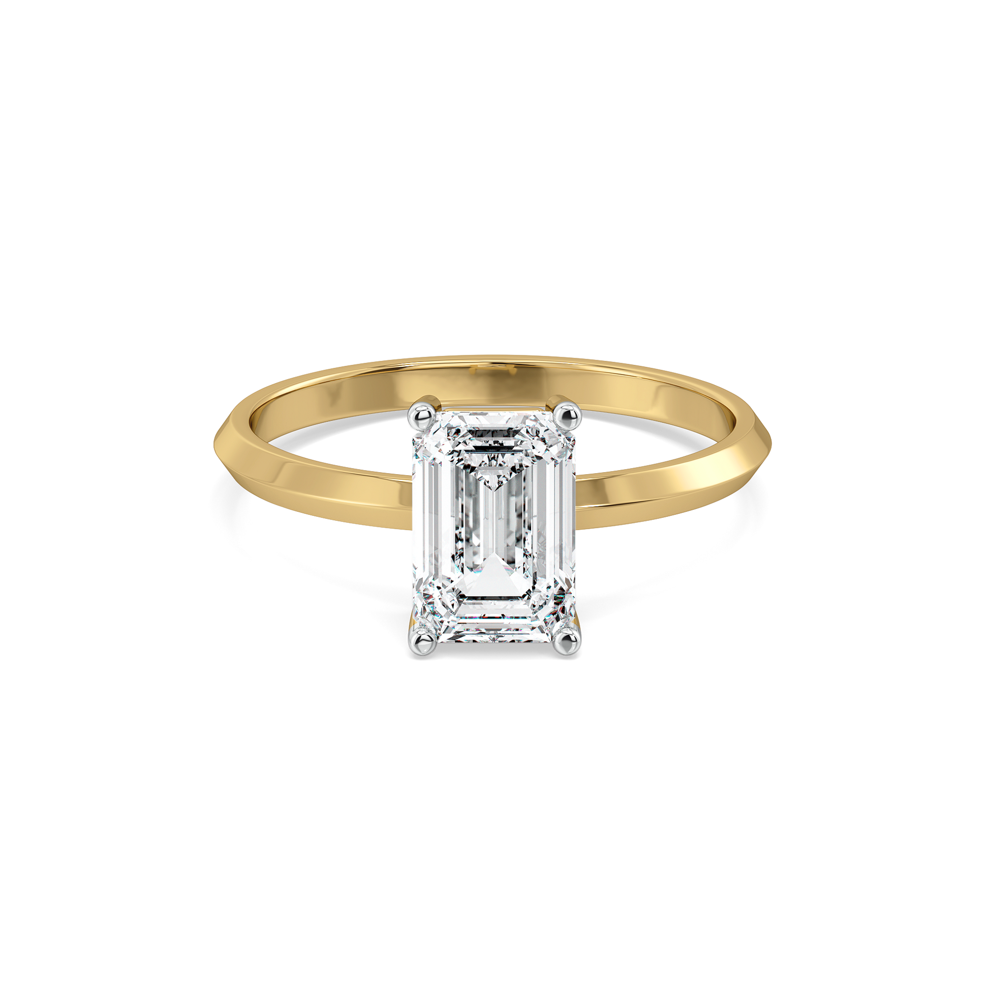 Striking Emerald - Pure Gold Lab Diamond Solitaire Ring