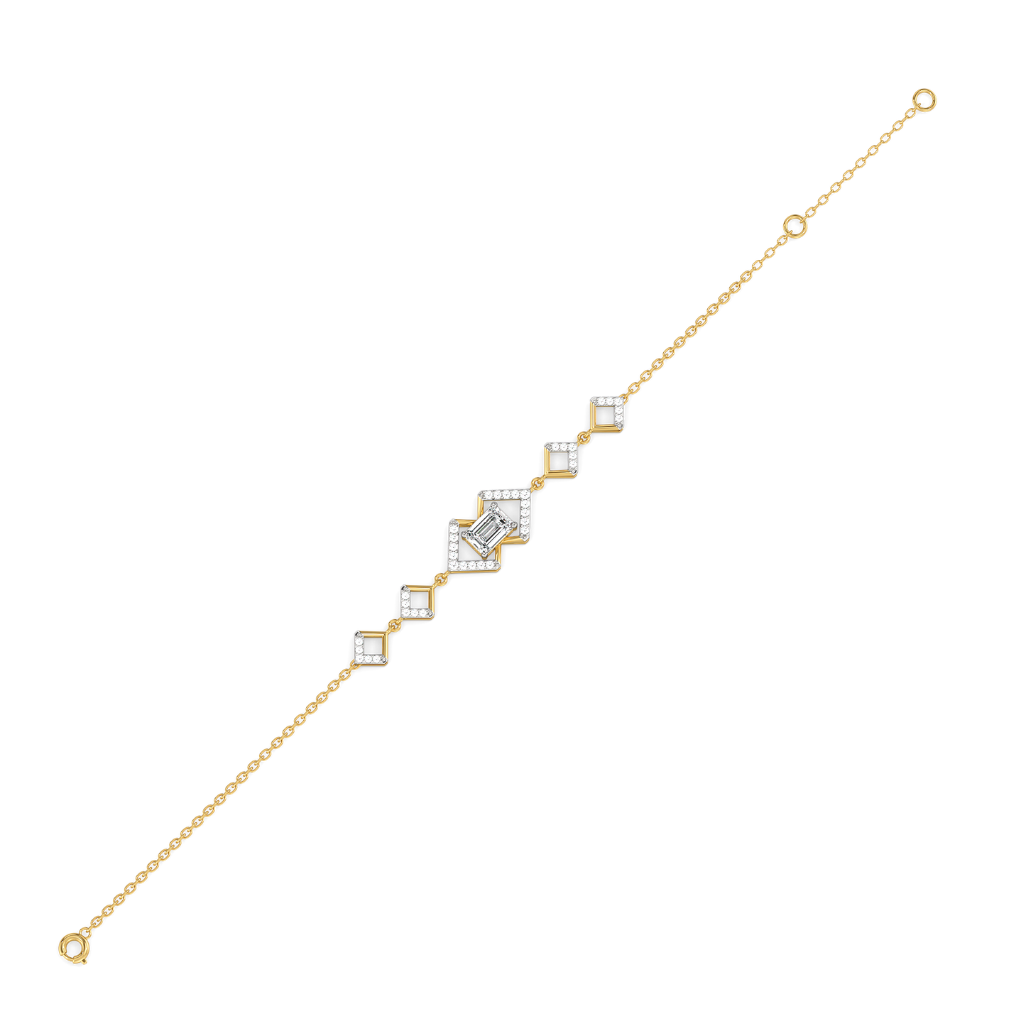 Emerald Edge - Pure Gold Lab Diamond Solitaire Bracelet