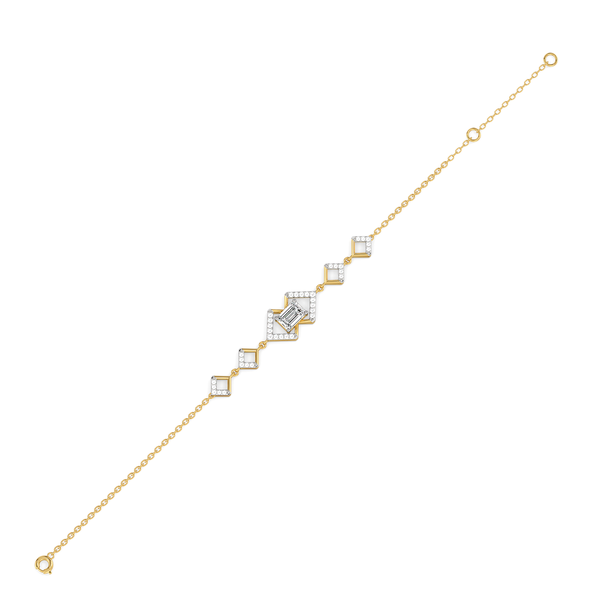 Emerald Edge - Pure Gold Lab Diamond Solitaire Bracelet