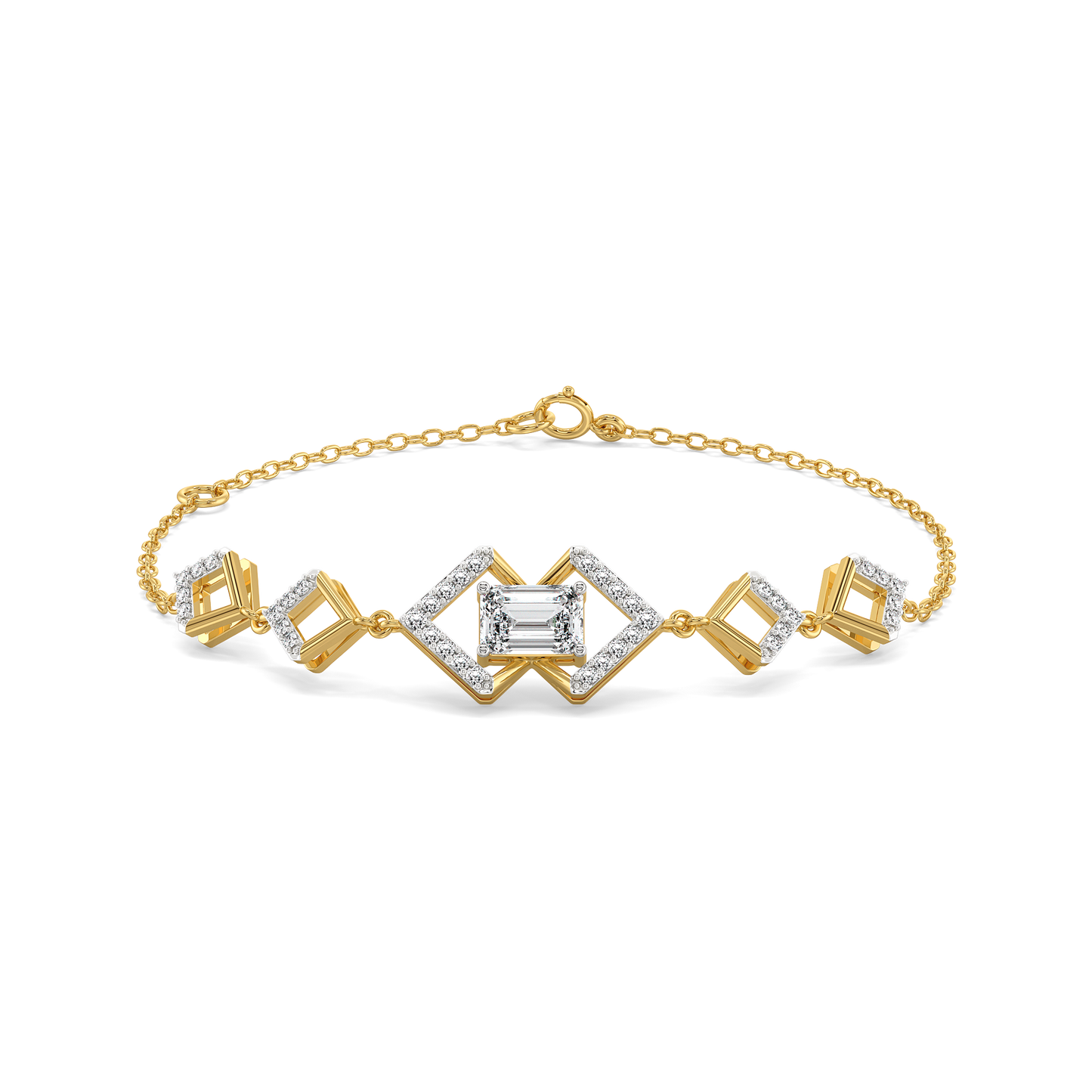 Emerald Edge - Pure Gold Lab Diamond Solitaire Bracelet