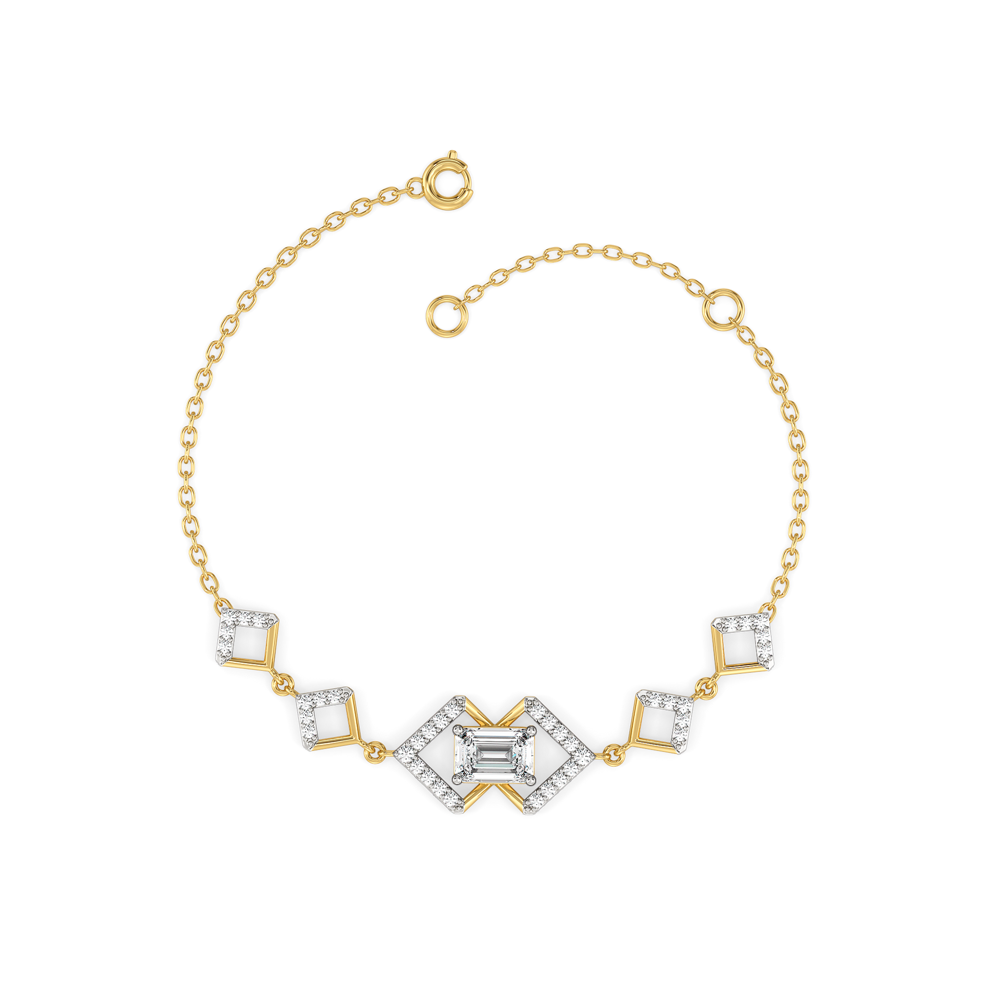 Emerald Edge - Pure Gold Lab Diamond Solitaire Bracelet