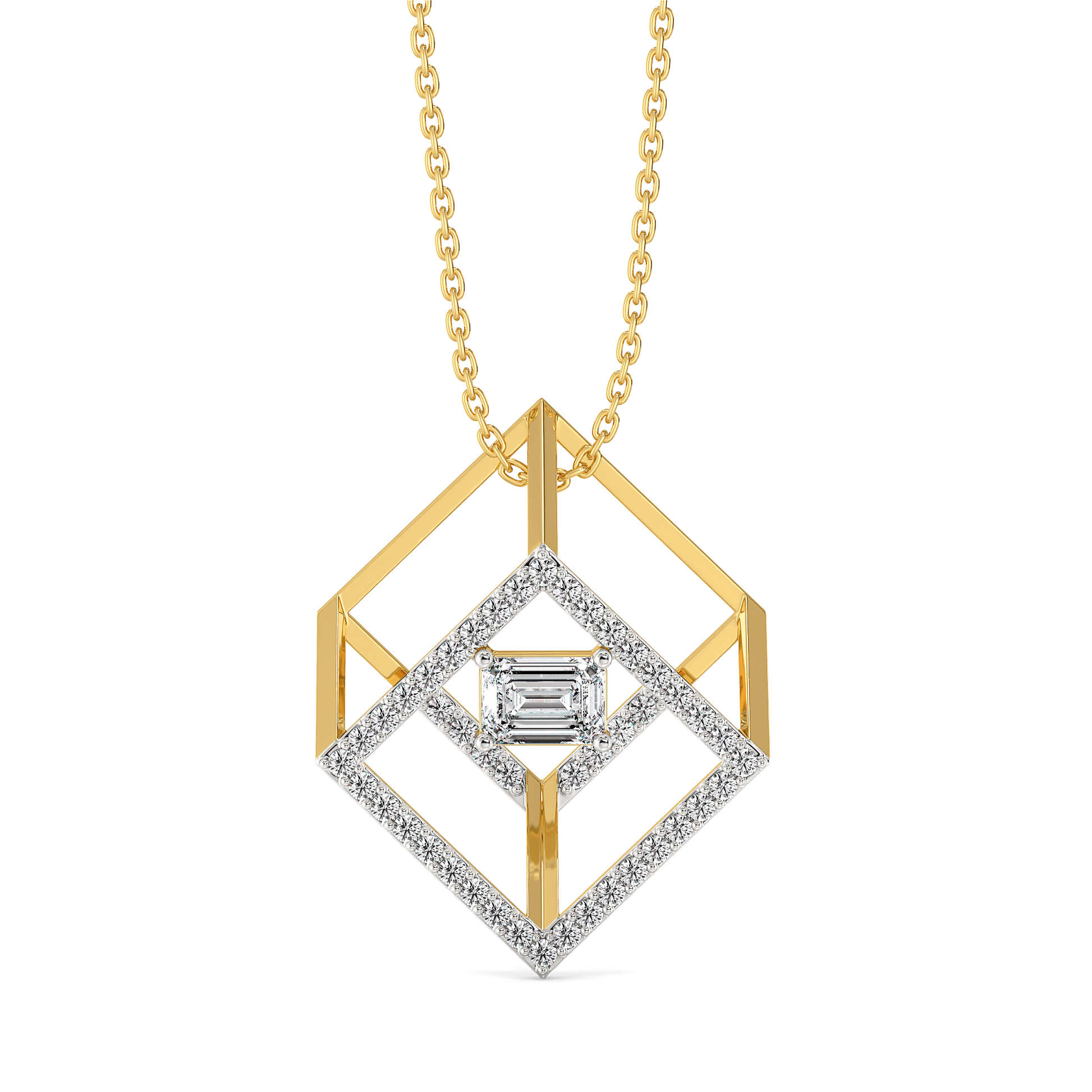 Emerald Edge - Pure Gold Lab Diamond Solitaire Pendant