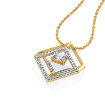 Emerald Edge - Pure Gold Lab Diamond Solitaire Pendant