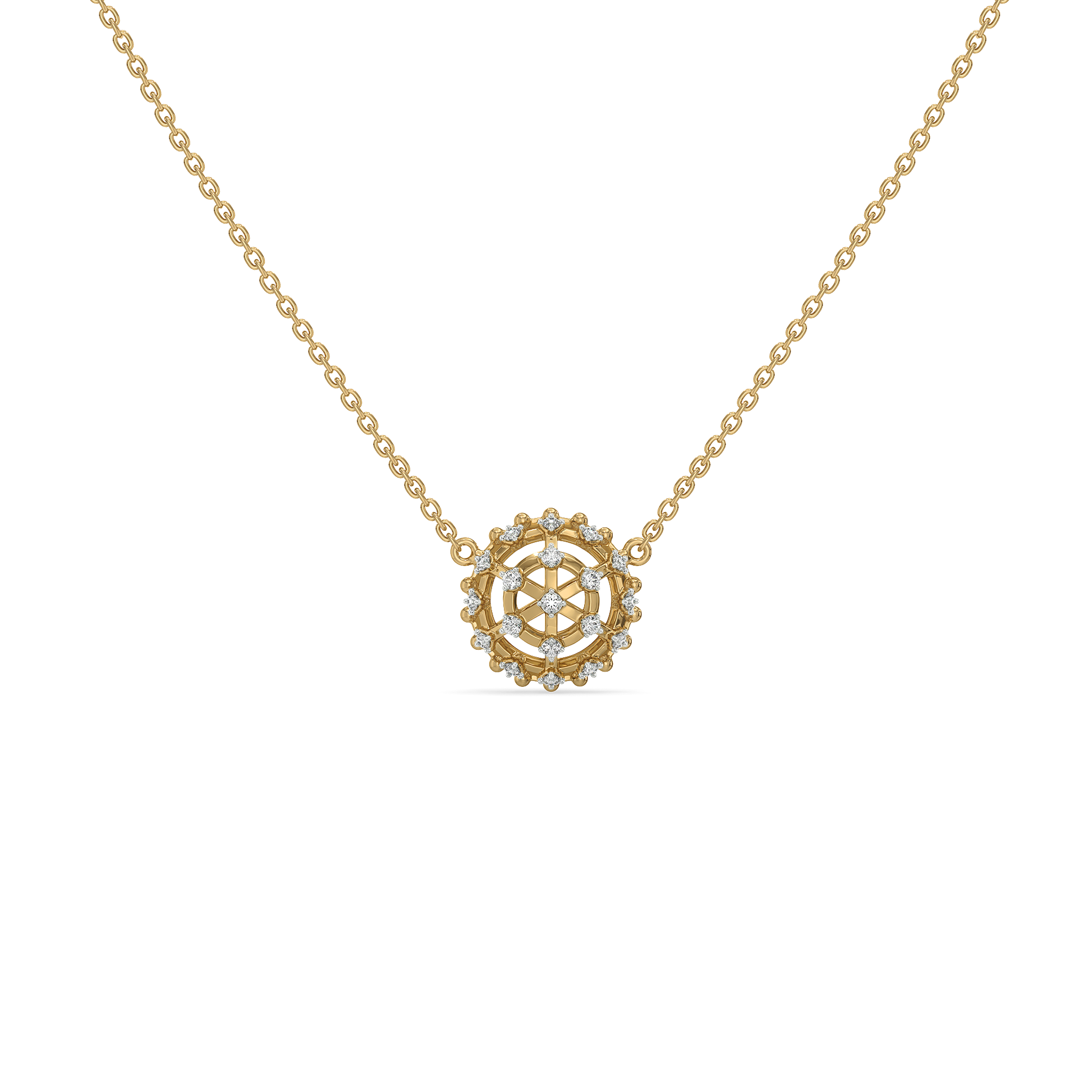 Classic Compass - Lab Diamond Pendant Necklace