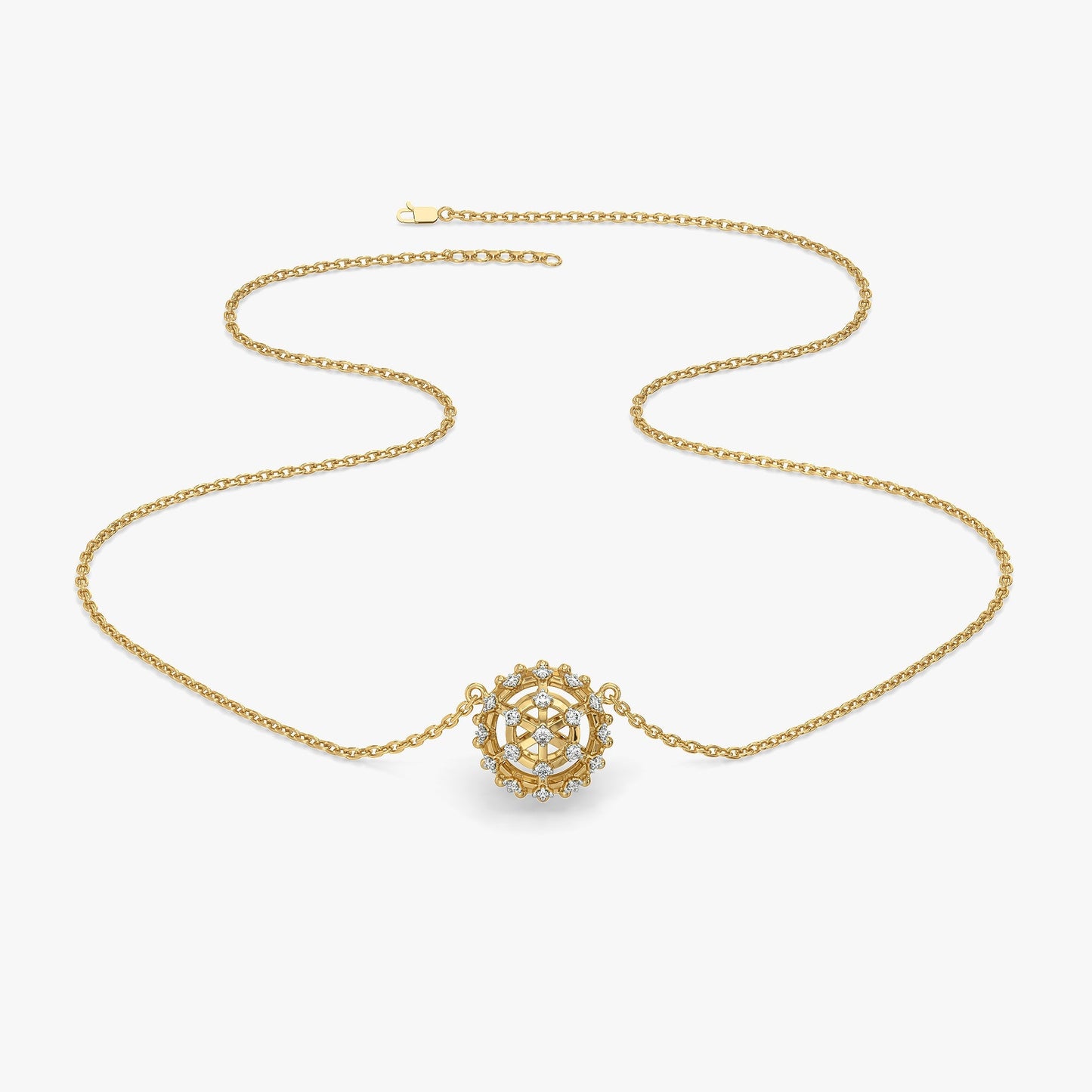 Classic Compass - Lab Diamond Pendant Necklace