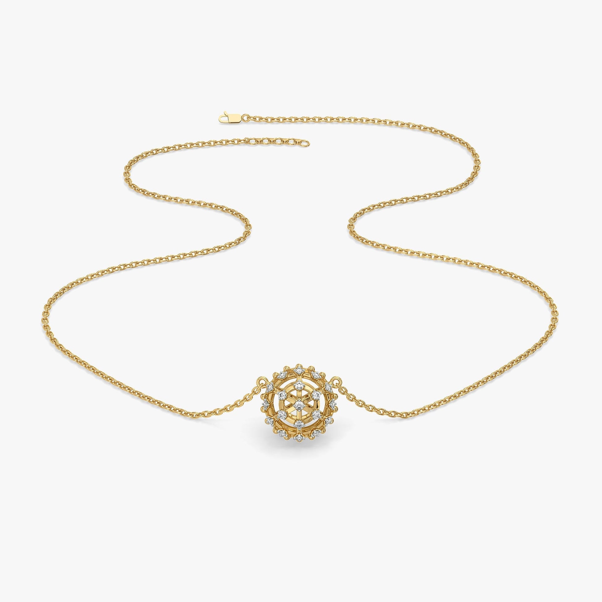 Classic Compass - Lab Diamond Pendant Necklace