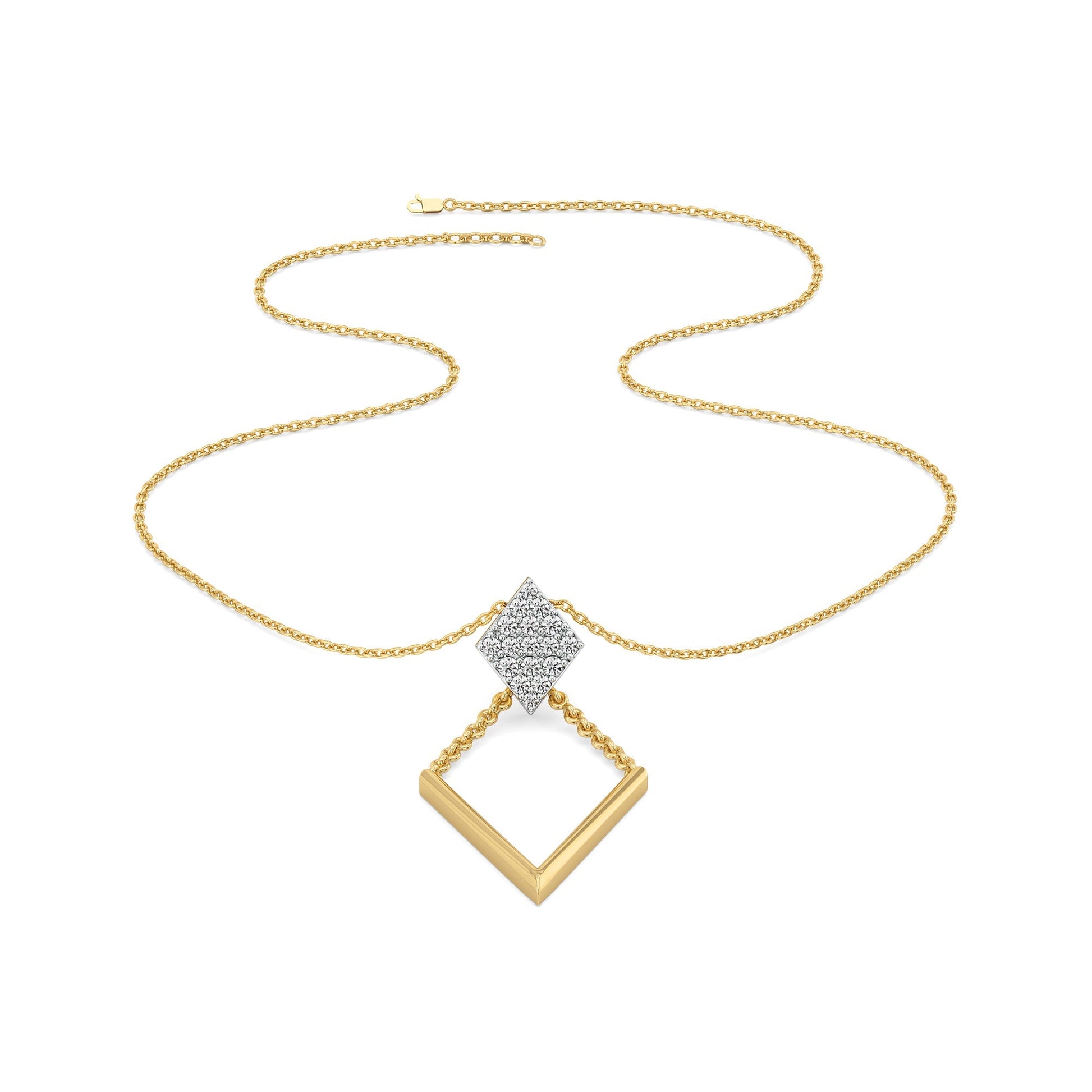 Diamond Arc - Lab Diamond Lariat Necklace