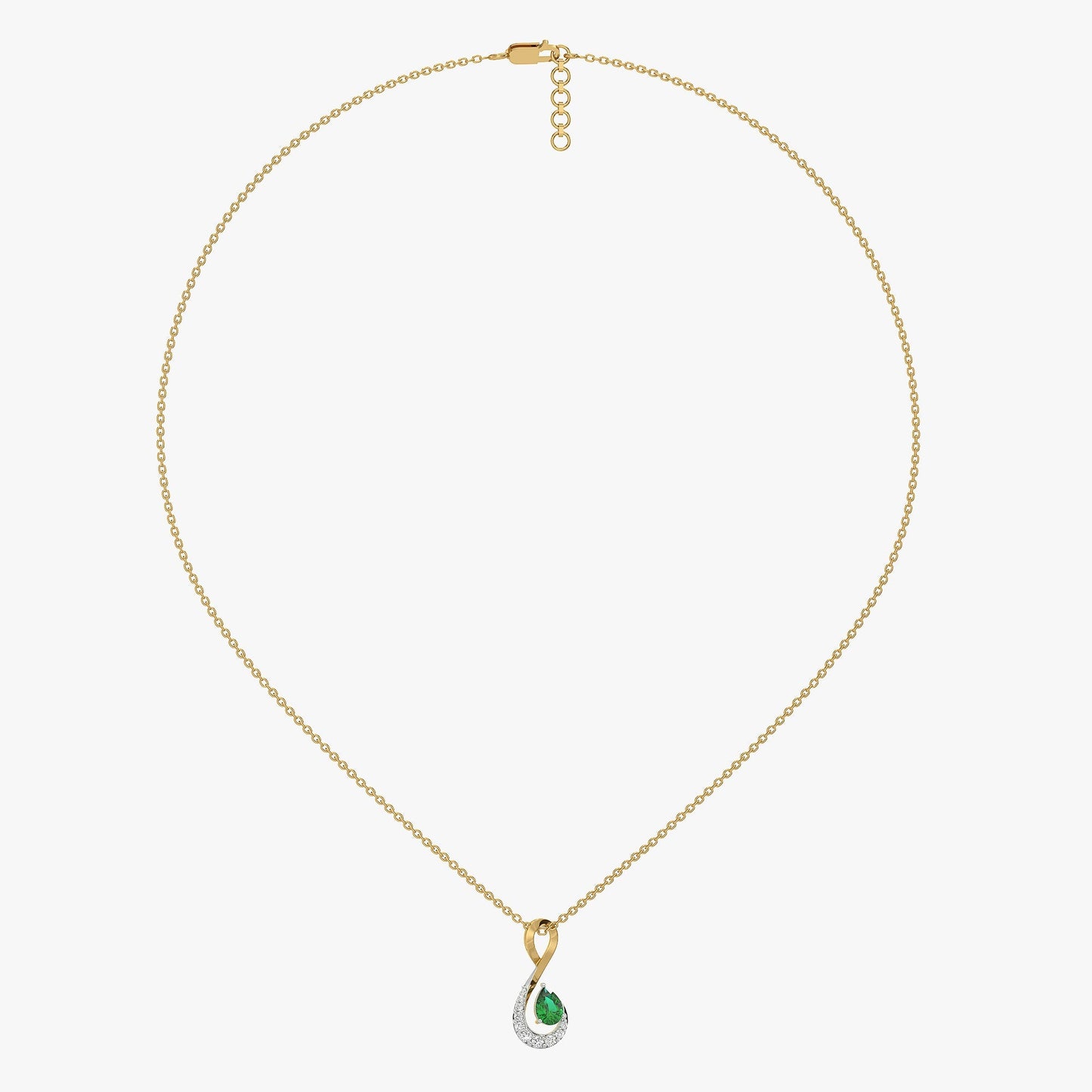 Melody of Emeralds - Lab Diamond Pendant Necklace