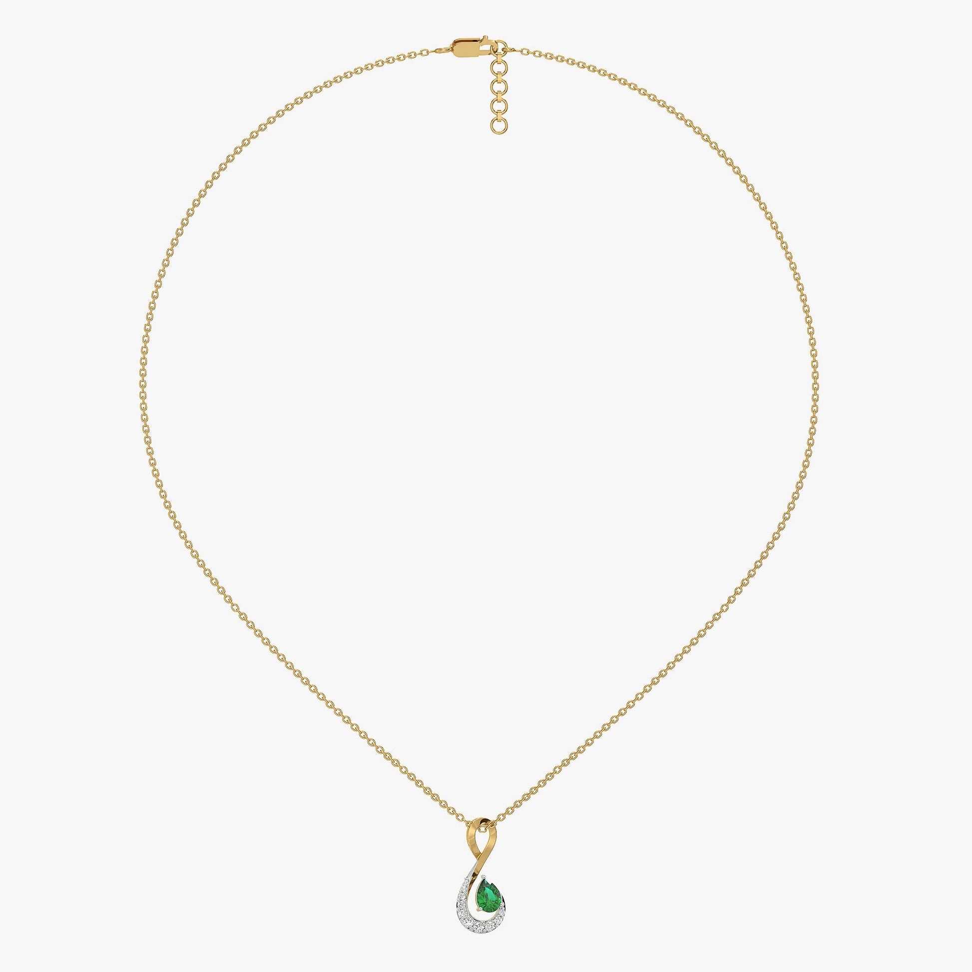 Melody of Emeralds - Lab Diamond Pendant Necklace