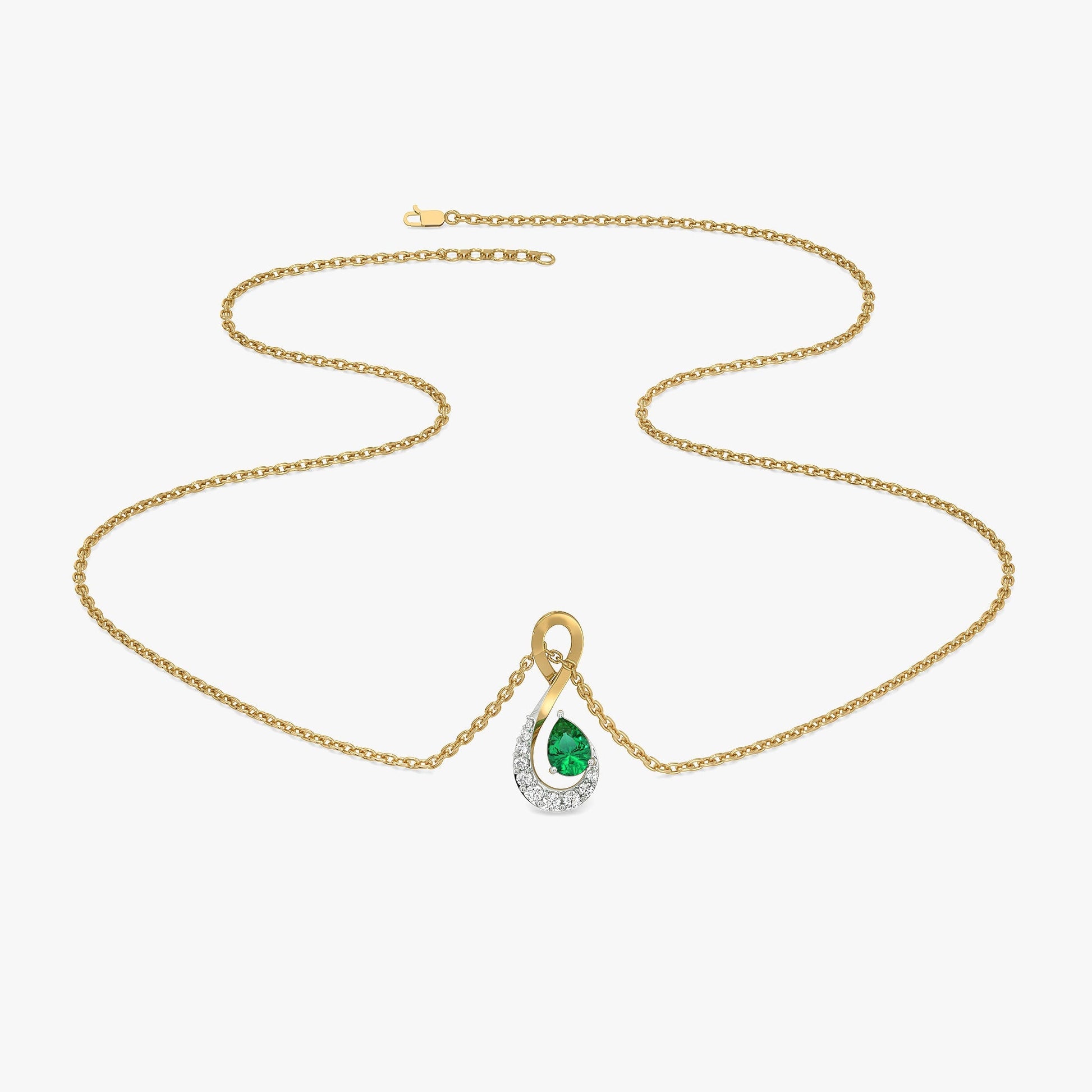Melody of Emeralds - Lab Diamond Pendant Necklace