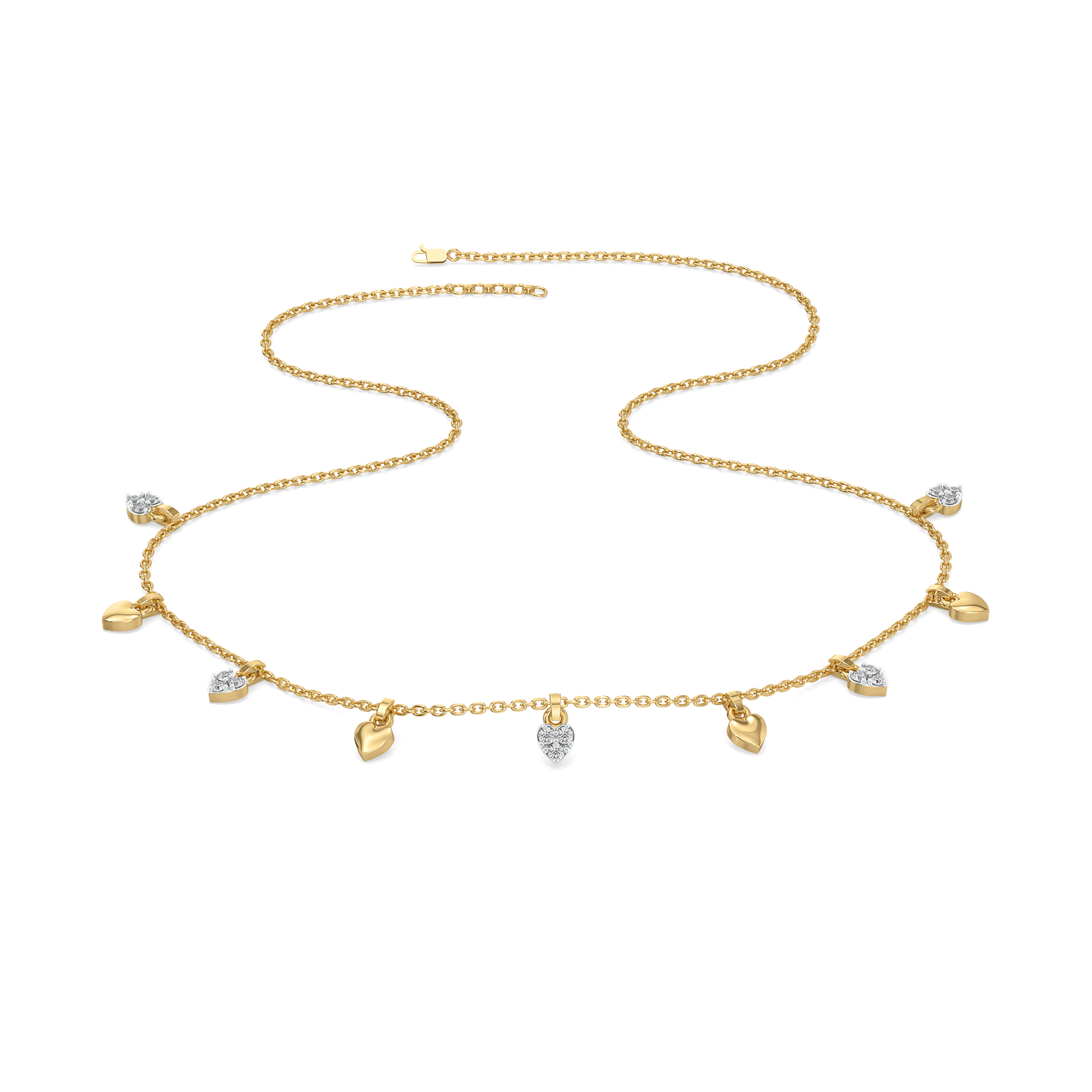 Beating Heart - Lab Diamond Charm Necklace