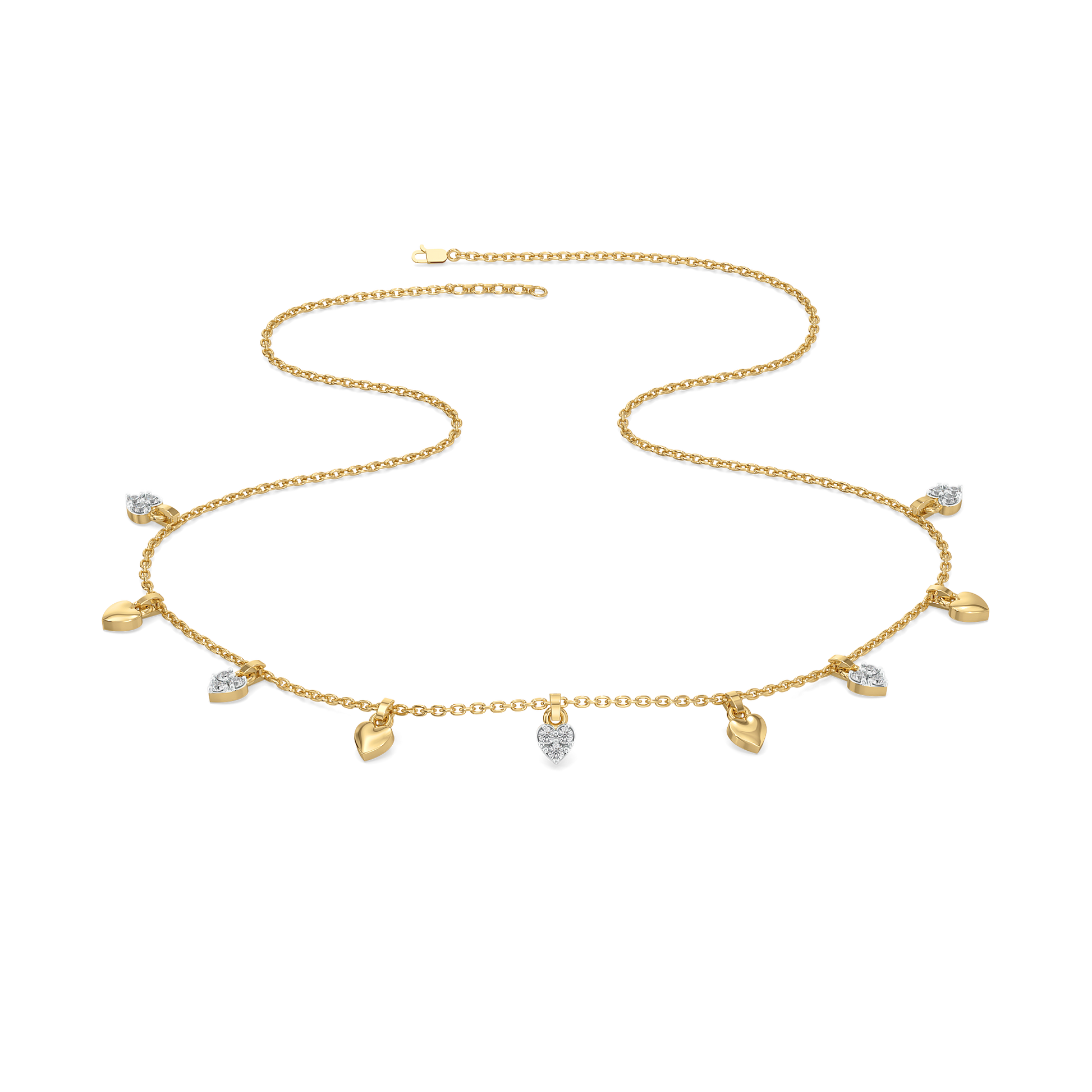 Beating Heart - Lab Diamond Charm Necklace