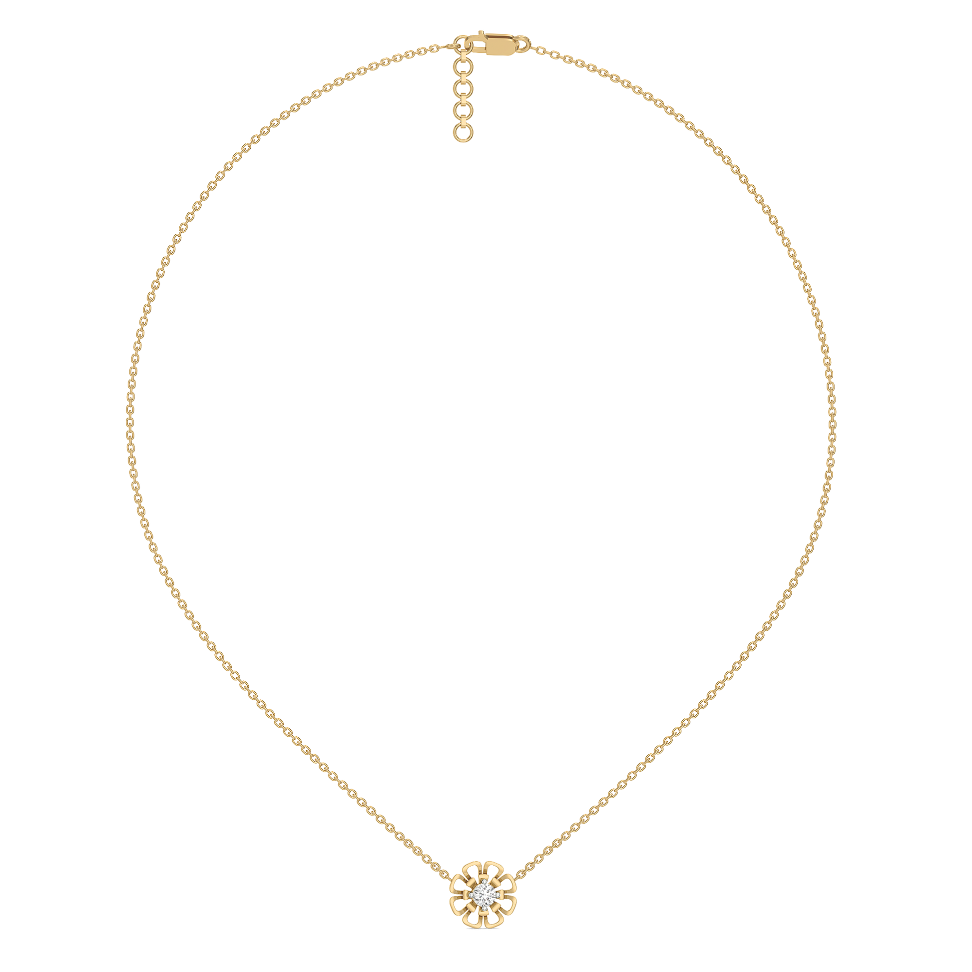 Golden Edge - Lab Diamond Solitaire Necklace