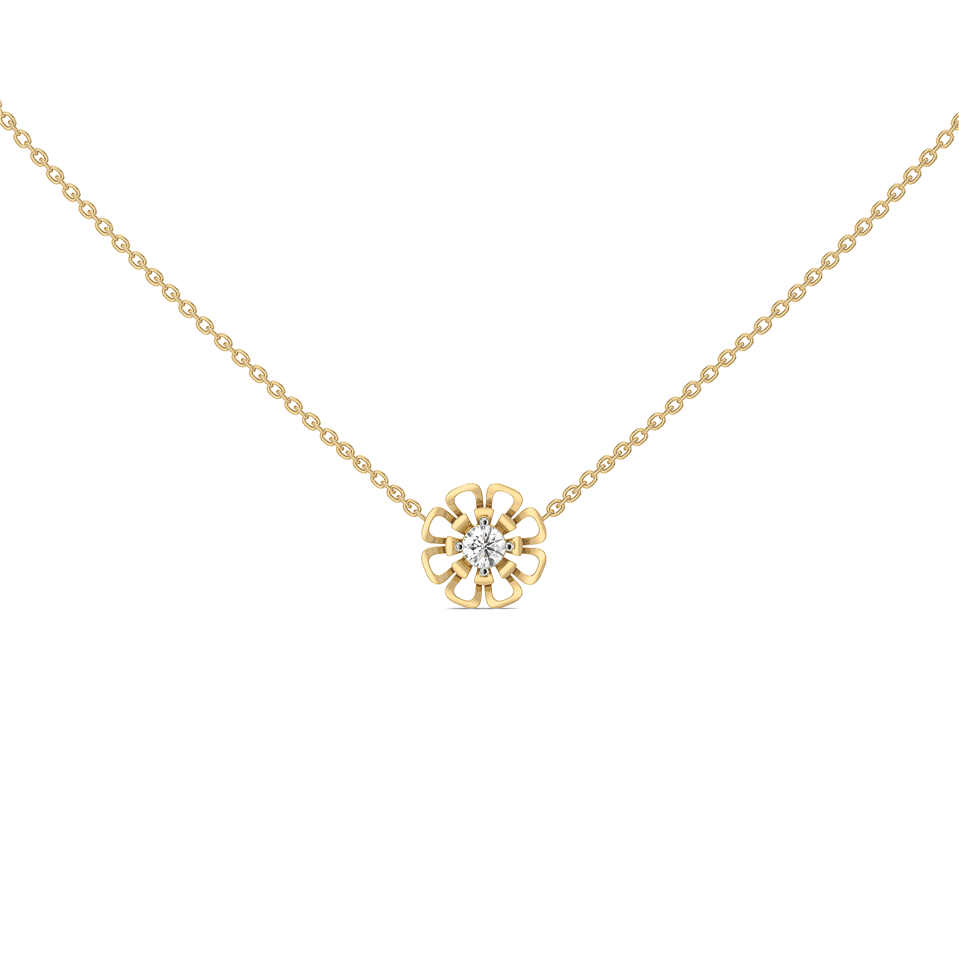 Golden Edge - Lab Diamond Solitaire Necklace