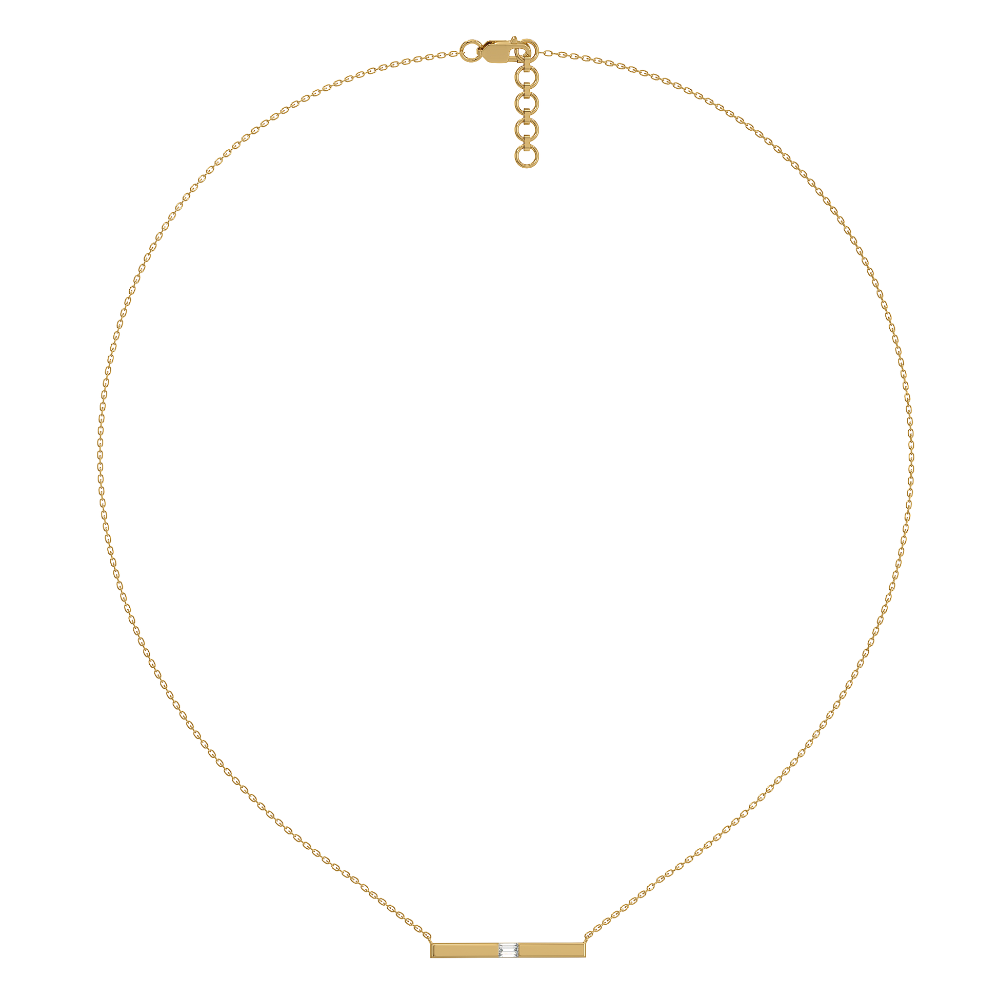 Modern Baguette - Lab Diamond Necklace